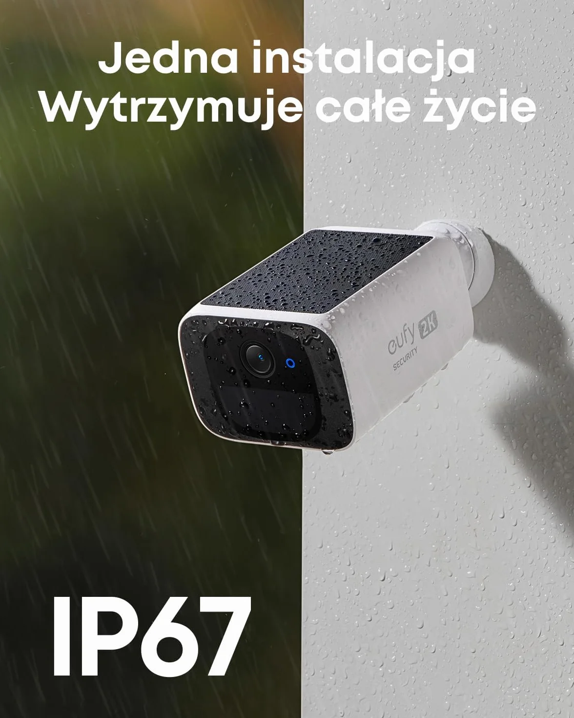 eufy Security SoloCam S220 Bezprzewodowa Kamera Zewnętrzna Zasilana Energią Słoneczną 2K Wi-Fi 2,4 GHz