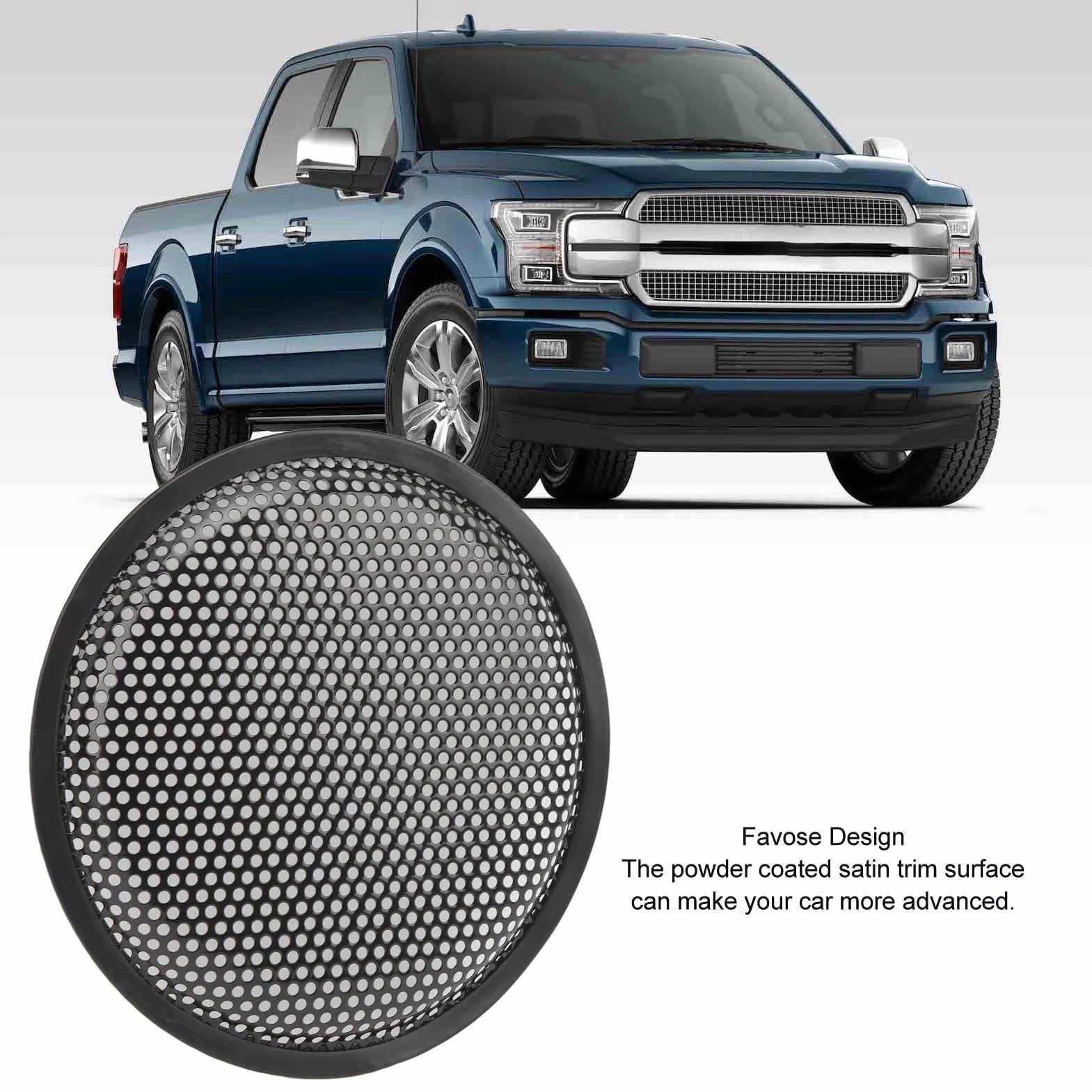Jadeshay 8 cali uniwersalne kratki głośników, 2 sztuki osłona głośnika samochodowego RV czarna ABS metal żelazo subwoofer siatka