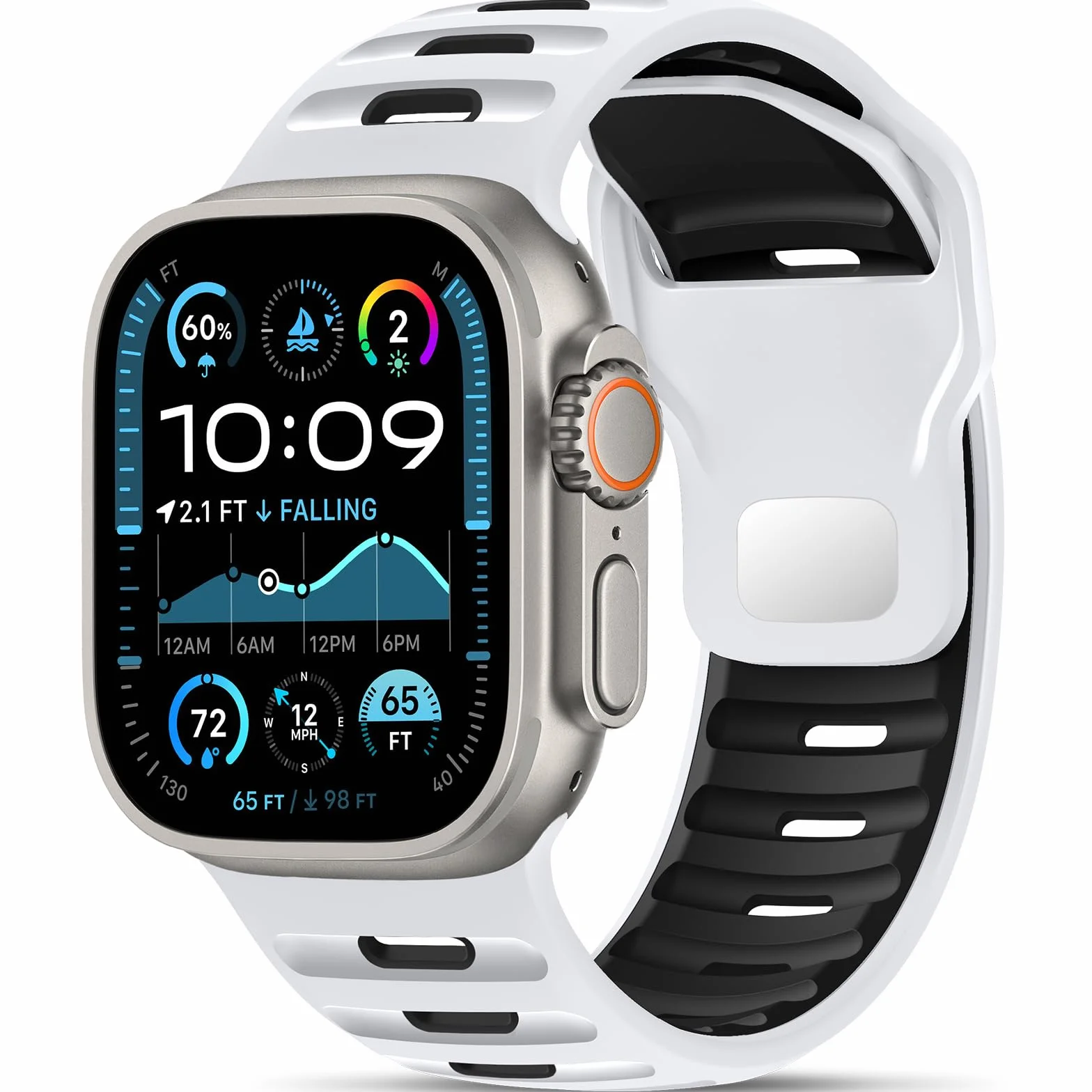 Higgs Silikonowy pasek kompatybilny z paskiem Apple Watch 44 mm, Ultra 3, 2, 1 49, 46, 45, 42 mm, męski, miękki silikonowy pasek sportowy do iWatch serii SE 11, 10, 9, 8, 7, 6, 5, 4, 3, 2, 1