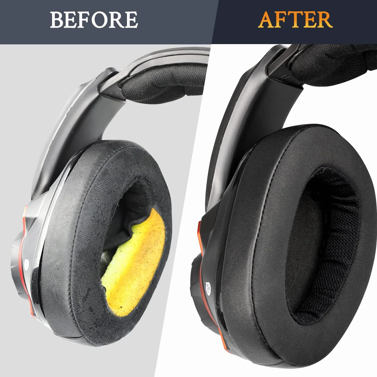 SOULWIT Tkanina nano wymienne poduszki nausznik do Sennheiser GSP500 GSP550 GSP600 GSP670 EPOS H6 Pro GSP601 GSP602 Gaming Słuchawki