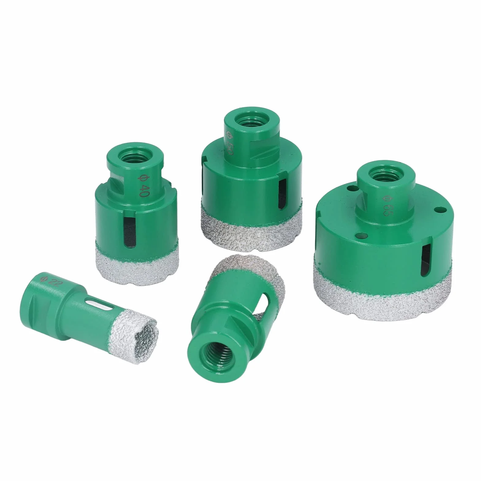 Otwornica diamentowa zestaw wierteł Premium trwała konstrukcja gwintu M14 do płytek szklanych marmurowy granit ceramiczny 5 sztuk 22mm 35mm 40mm 50mm 65mm
