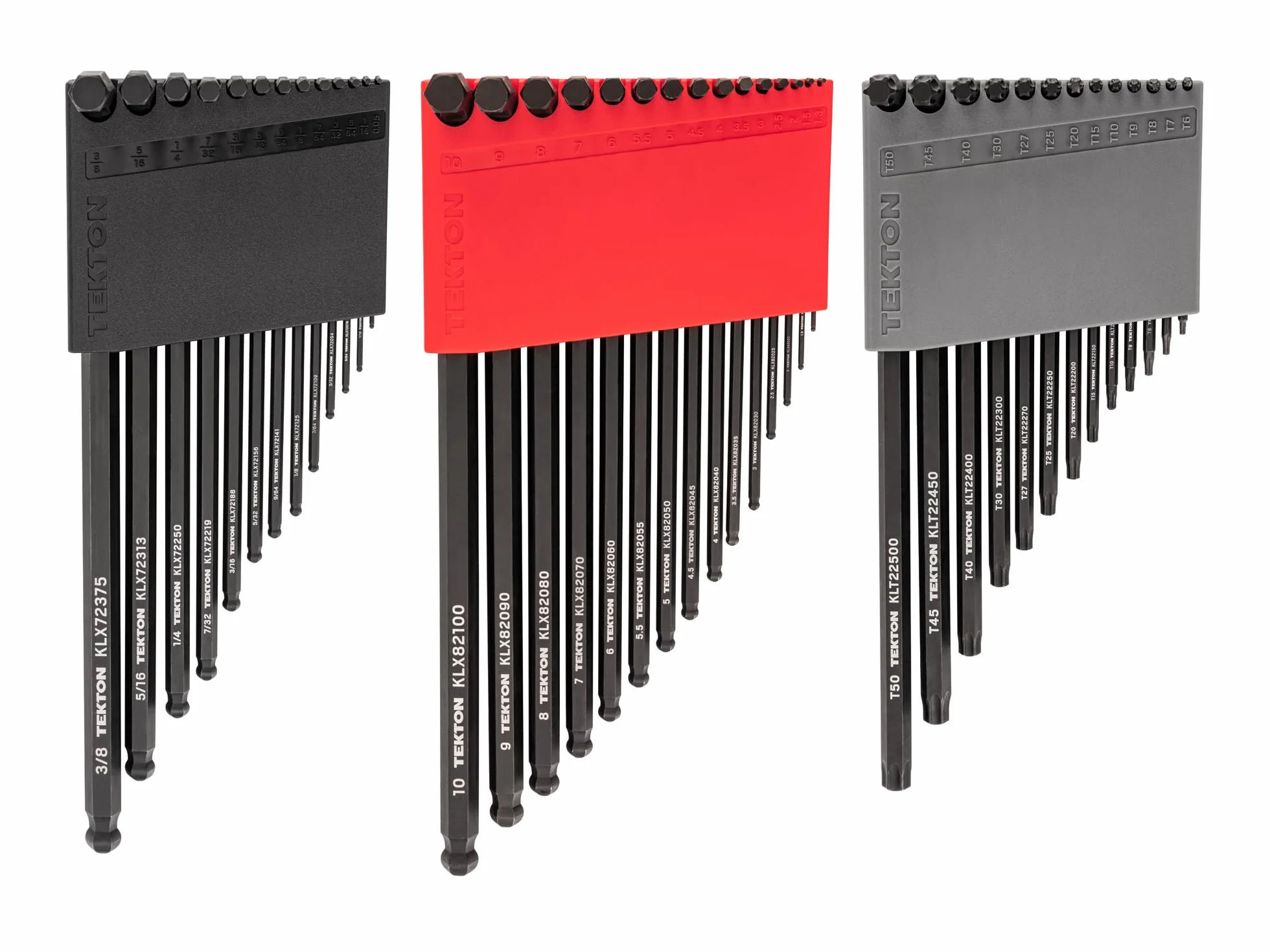 TEKTON Zestaw kluczy imbusowych i gwiazdek z uchwytami, 41-częściowy (0,050-3/20.3 cm, 1.3-10 mm, T6-T50) | KEY91002