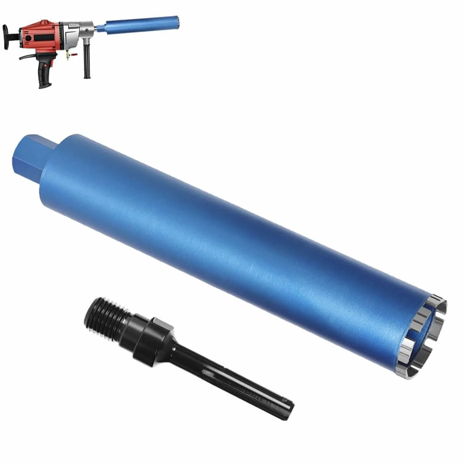 1 ¼ UNC diamentowa koronka wiertnicza z 10 mm Turbo | L 460 mm | Ø 112 mm | 9 segmentów | SDS-max, diamentowa koronka wiertnicza rdzeniowa do wiertarek rdzeniowych, wiertło do płytek do betonu