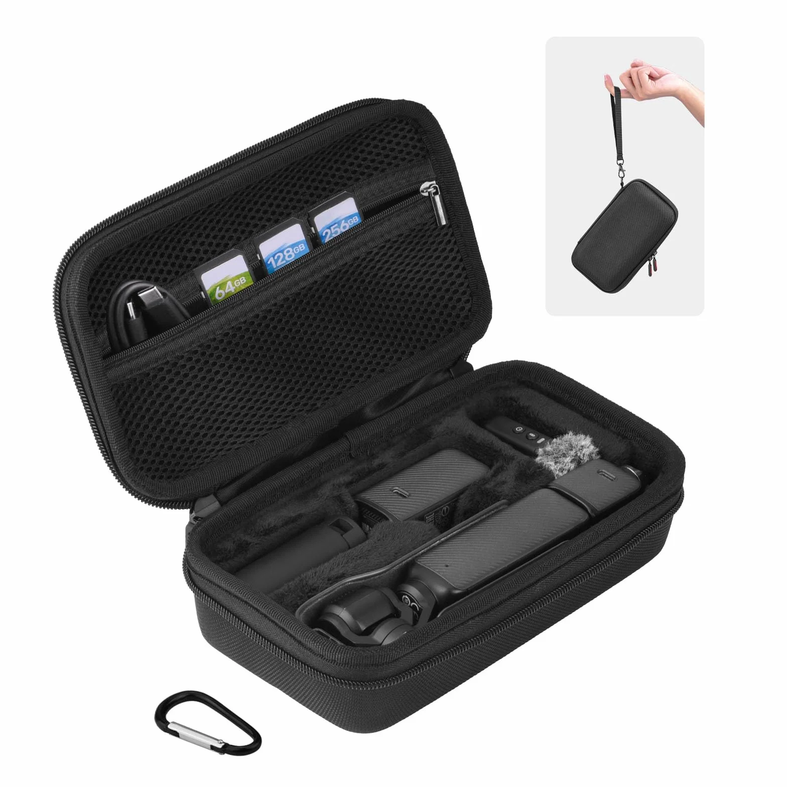 BRDRC etui ochronne do DJI Osmo Pocket 3 Creator Combo, torba przenośna twarda, czarne akcesoria