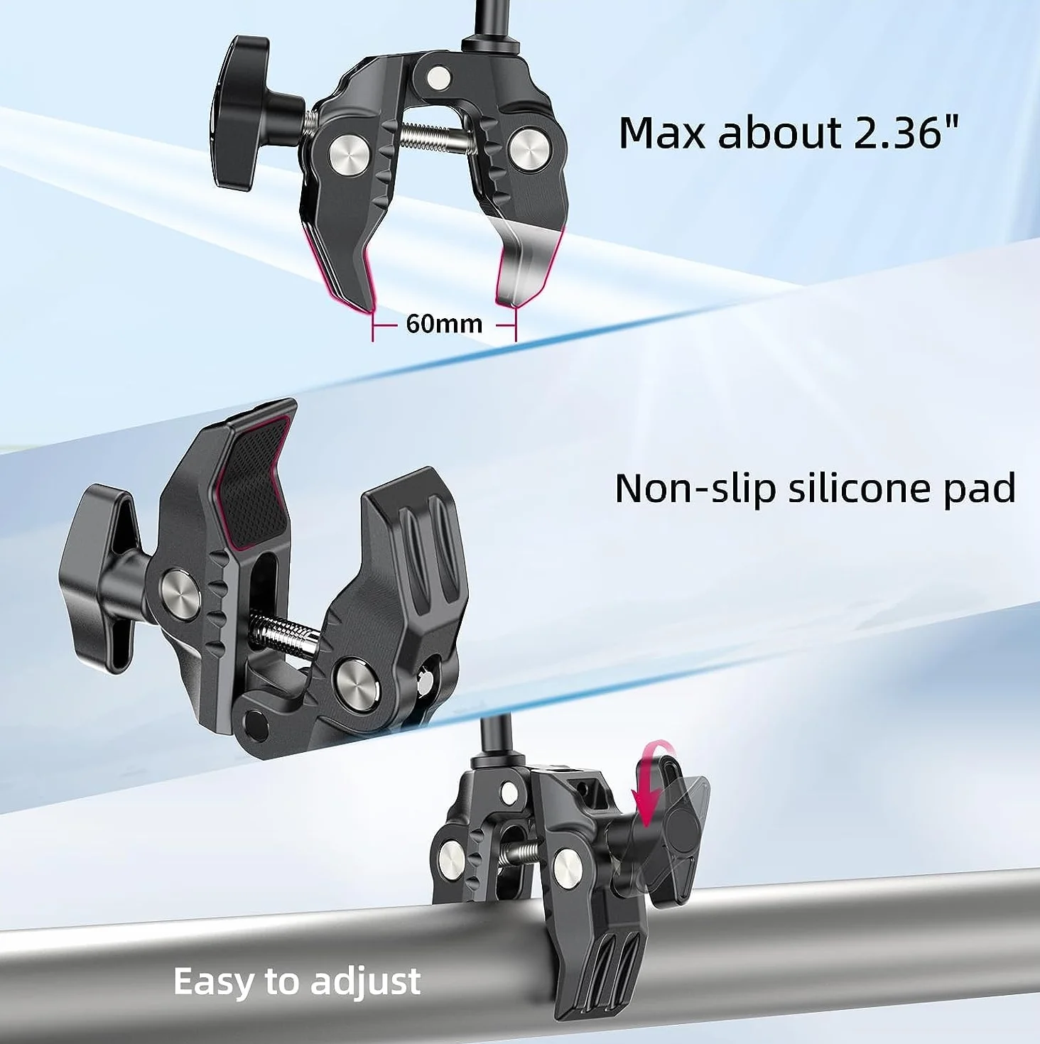 ULANZI Super Clamp Dual Head Uchwyt zaciskowy do aparatu