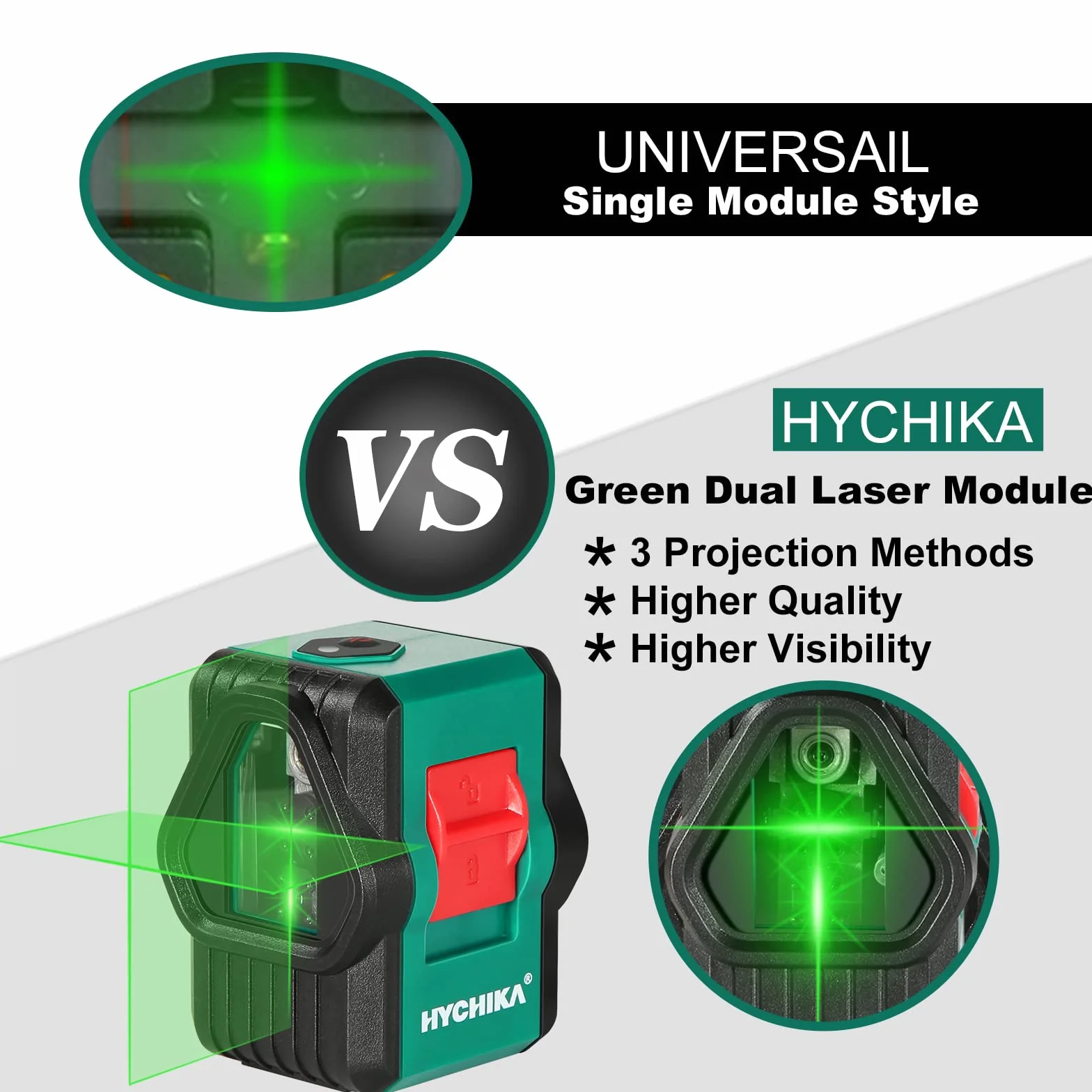 HYCHIKA 45 M Poziomica laserowa, samopoziomująca, przełączane poziomo, pionowo, krzyżowe, poziom laserowy IP54 do użytku zewnętrznego z uchwytem magnetycznym 360°, torba do przenoszenia