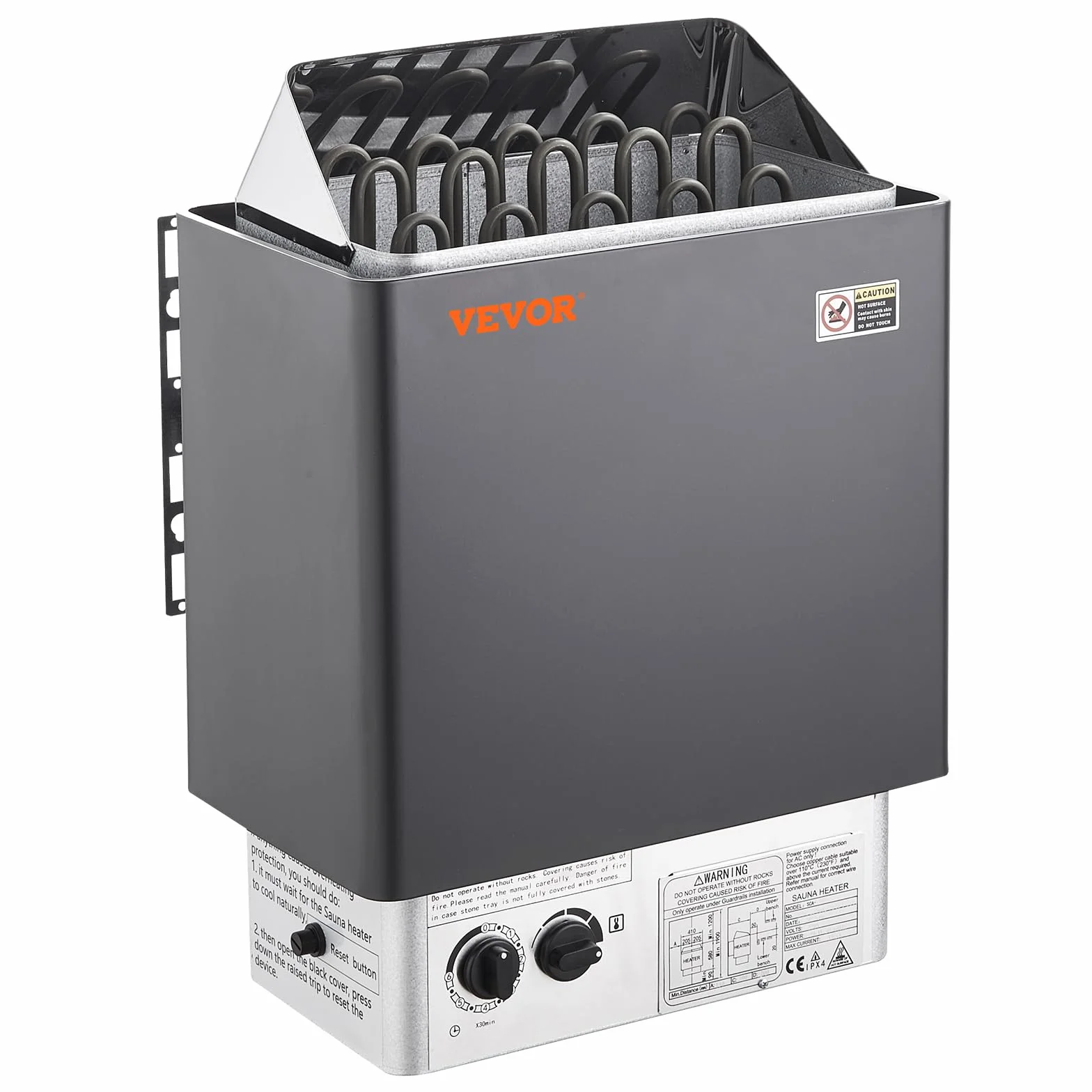 VEVOR Przenośny elektryczny podgrzewacz do sauny 8 kW 400 V 3N z zegarem 3h wbudowany kontroler 110 ° C maks. do sauny 8-12 m³ Hotel Spa prysznic komercyjny użytek komercyjny, kamienie nie są
