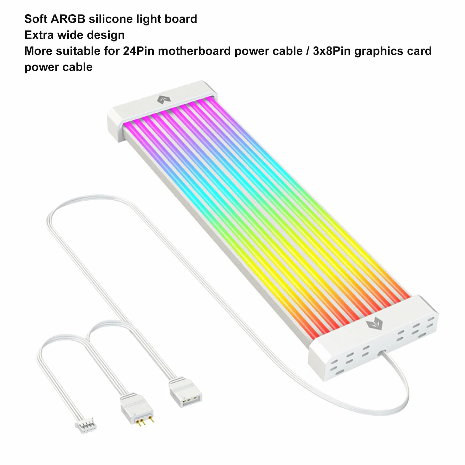 Przedłużacz ARGB 5V 3 PIN Silikonowy Zginany Kabel Zasilający do Płyty Głównej Komputera