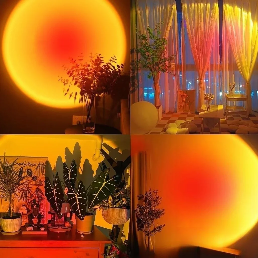 QUIGO Sunset Lamp Sonnenuntergang Lampe Led Licht Nachtlicht mit Smart App Control für Selfie Lampe Beleuchtung Schlafzimmer Wohnzimmer Party Lampe Schlafzimmer Aesthetic Room Decor…