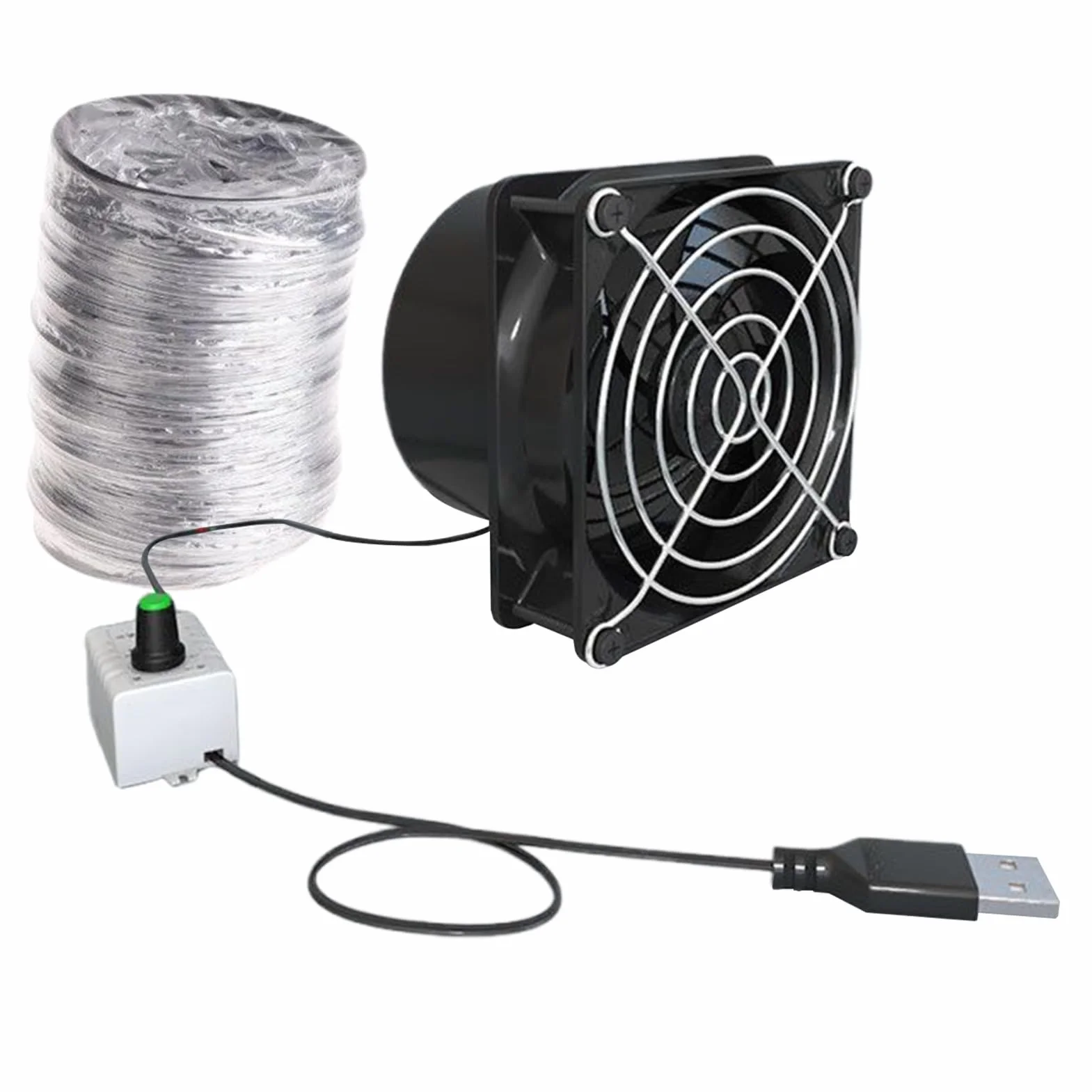 Générique USB Soldering Fume Extractor Fan, dmuchawa powietrza zasilana przez USB, regulowana prędkość, warsztat, amortyzator wentylacyjny do łazienki, kuchni, toalety
