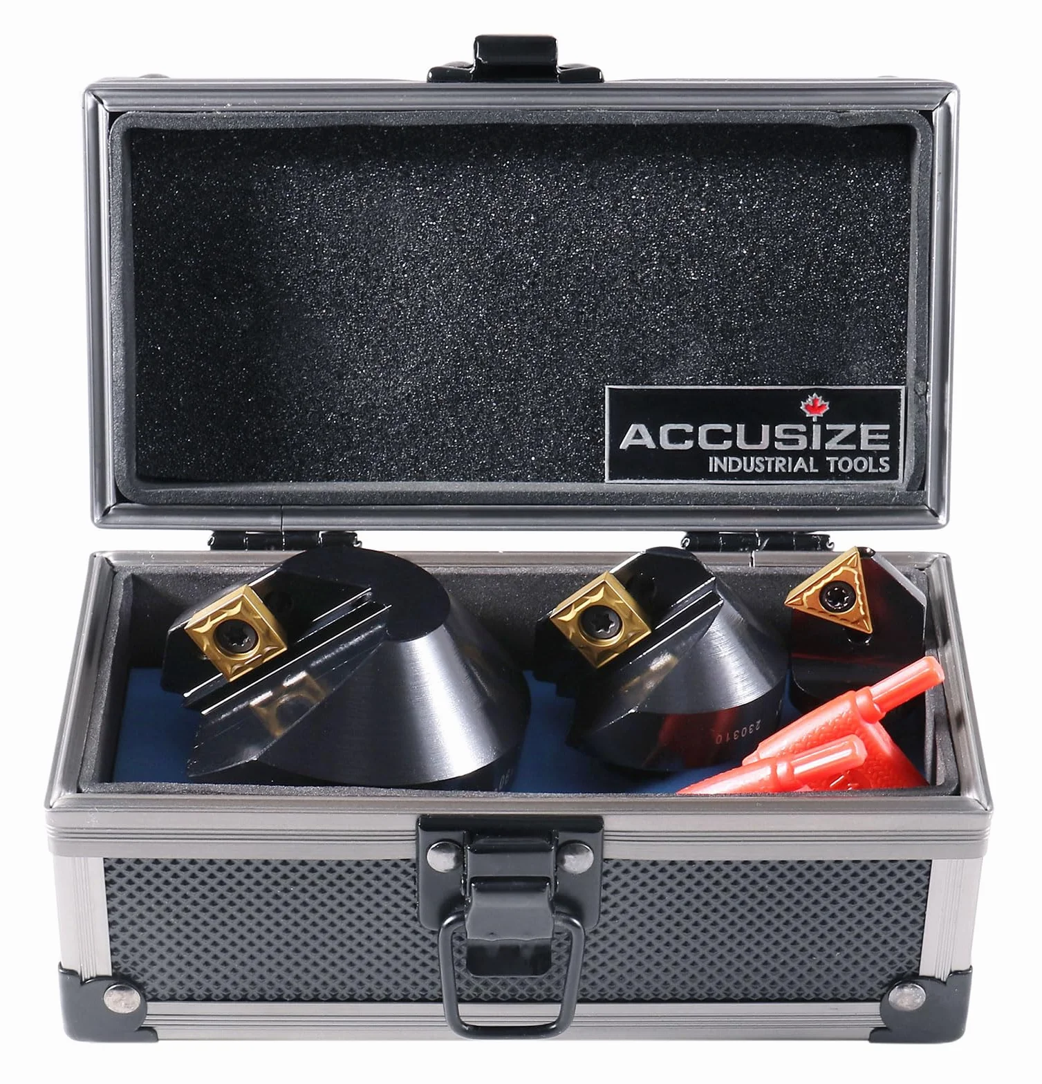 Accusize - 3 szt./zestaw wieloostrzowych pogłębiaczy z węglików spiekanych 90 stopni, 1/4'', 1/5.1 cm, 1-1/10.2 cm, #0046-0990