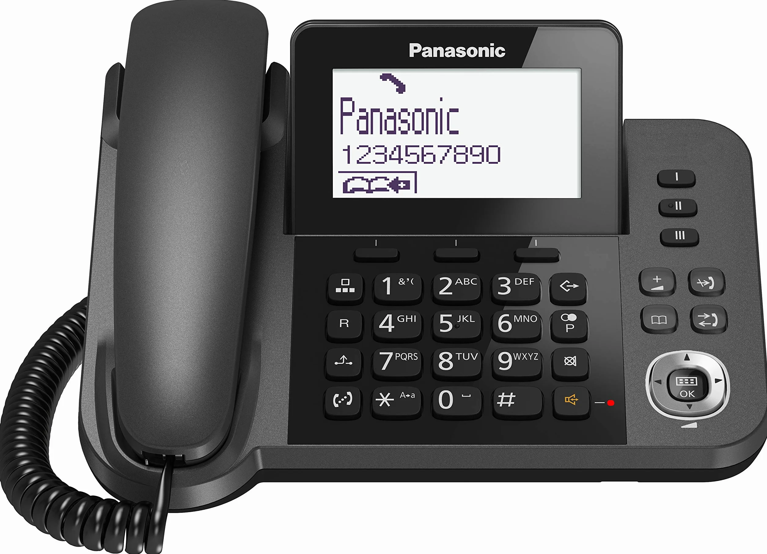 Panasonic Telefon Stacjonarny Czarny 16,3 x 22,2 x 10,3 cm