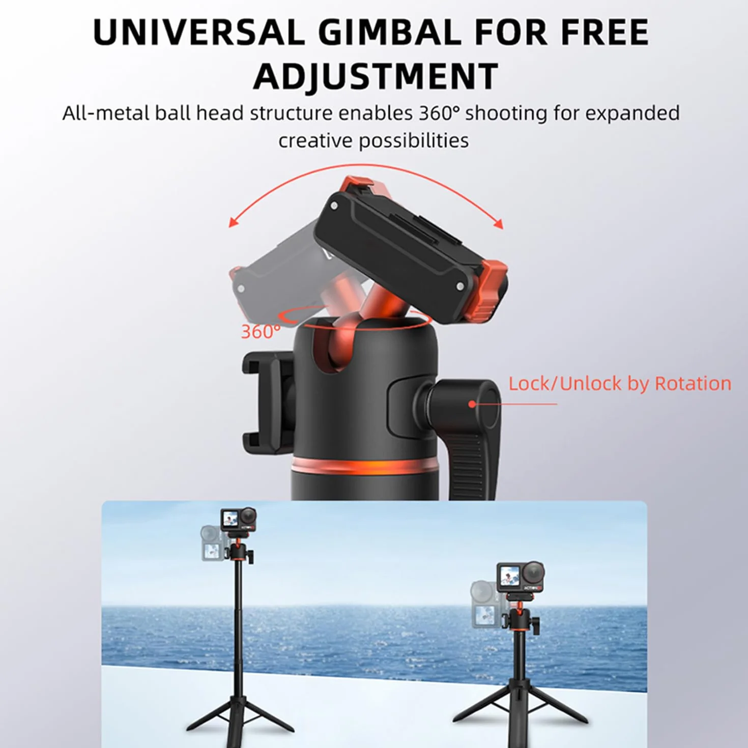 Statyw do szybkiego zwalniania DJI Osmo Action 4/5 Pro, wysuwany kij do selfie z montażem zimnej stopki