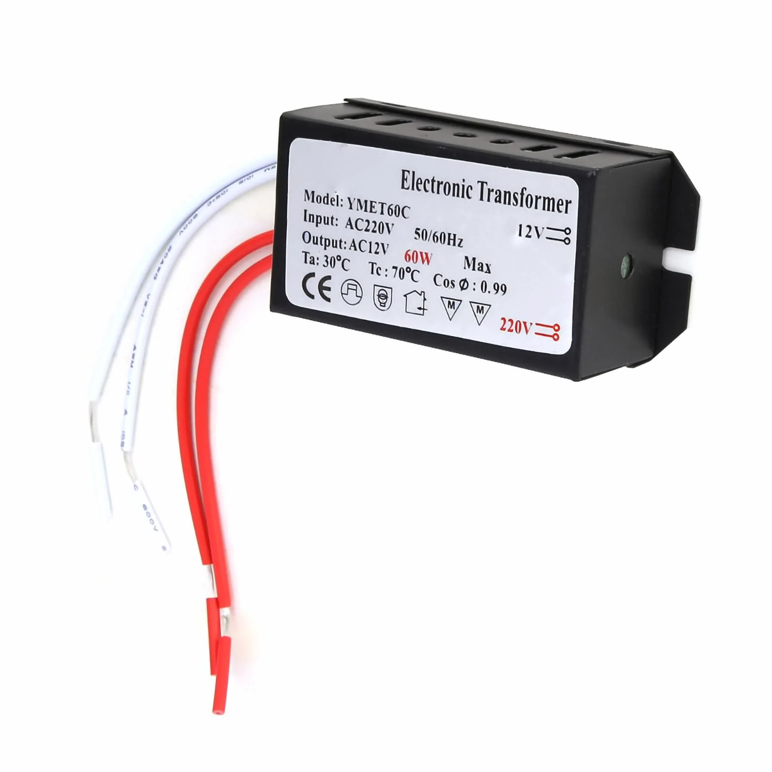 Hyuduo 220V bis 12V Elektronischer Transformator Spannungswandler Smart Power Supply Driver LED Power Supply Driver(60W)