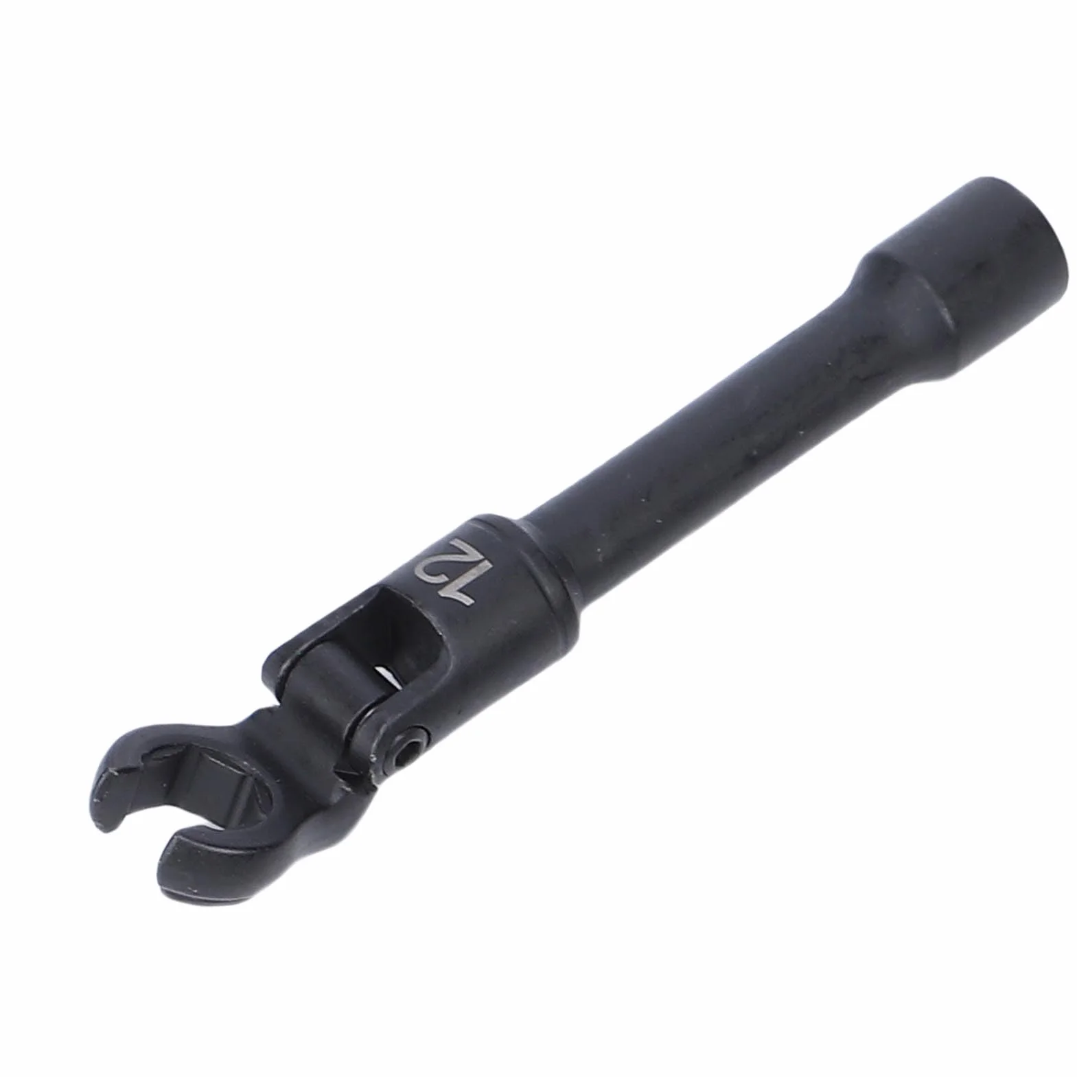 Drfeify Zestaw Kluczy do żyłki z długą elastyczną stopką Crows Foot ze Stali Cr V 3 8-calowe Metryczne Klucze Crowfoot 12 19 Mm Głowica 180 Stopni do Naprawy Hydraulicznej Hamulca Przewodu Paliwowego