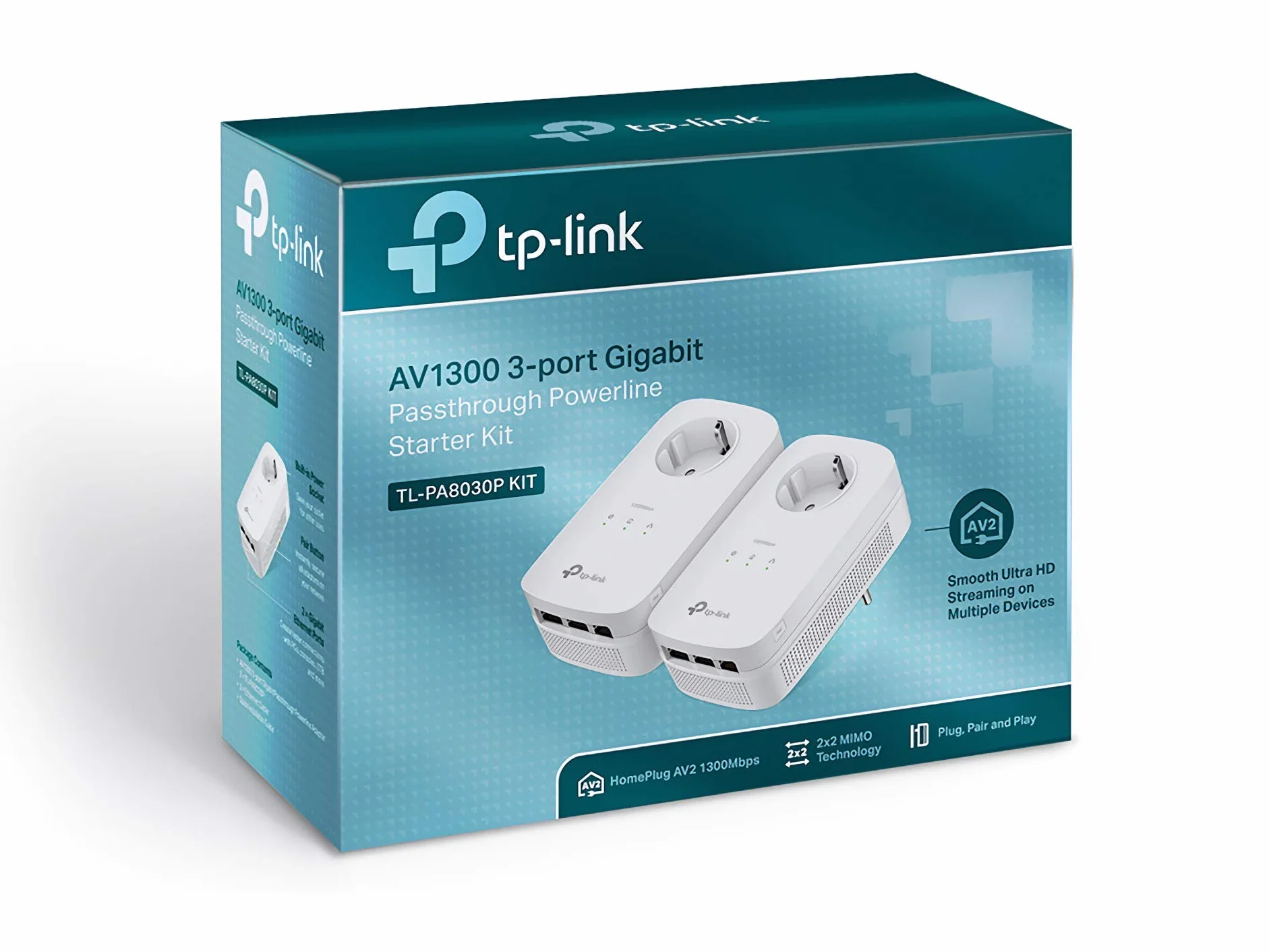 TP-Link TL-PA8030P KIT Zestaw powerline AV1300 3 porty Gigabit MIMO 1300 Mb/s