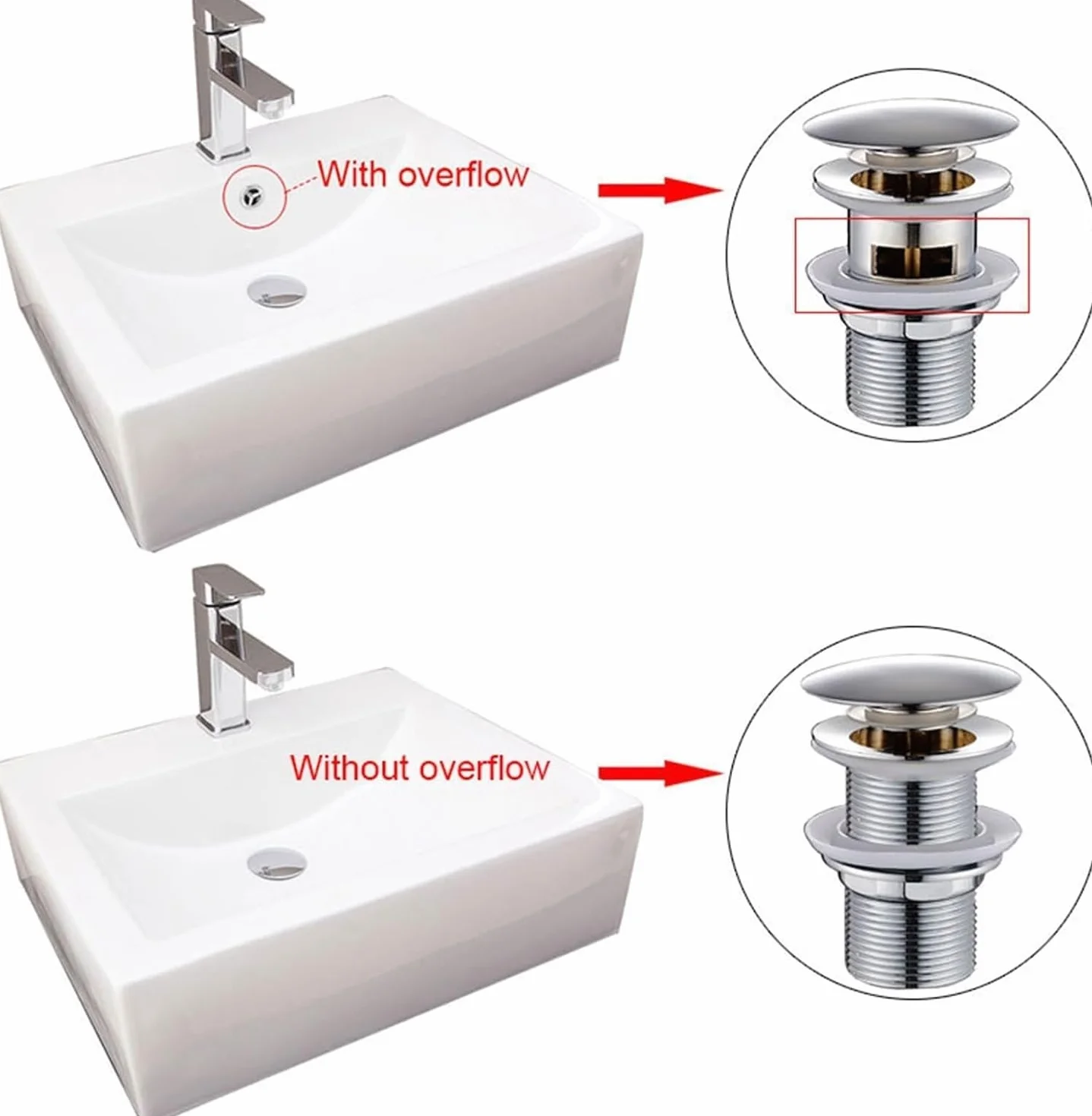 Syfon do umywalki i zlewu, korek spustowy typu P, syfon do łazienki, syfon na butelki, wysuwany korek spustowy z przelewem, zestaw odpływowy do zlewu, syfon, odpływ ścieków, chrom. (Kolor: bez odpływu