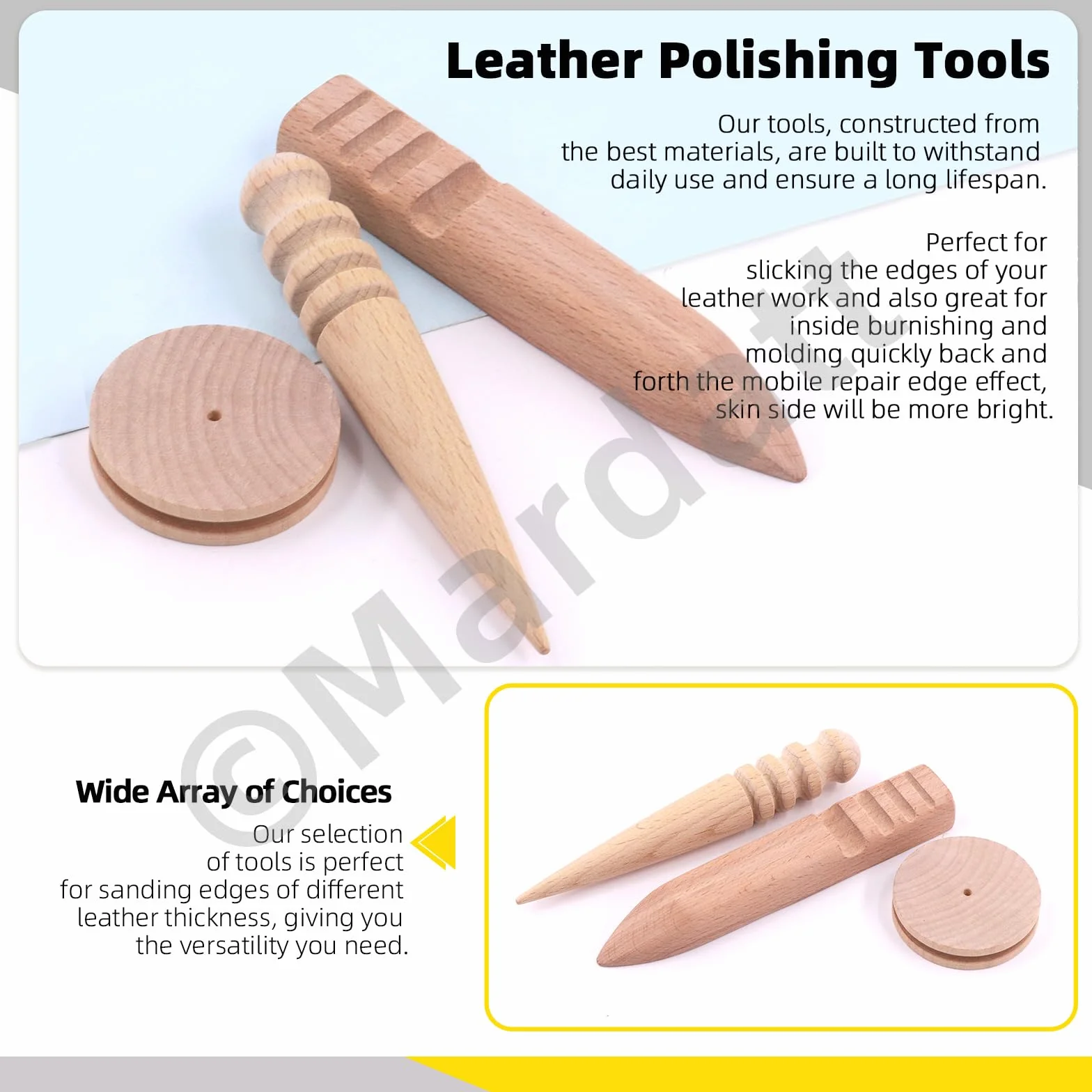 7 szt. 4 rozmiary Leather Edge Skiving Tool Leather Craft Leather Edge Trimmer with Wooden Handle for Leather Craft Working