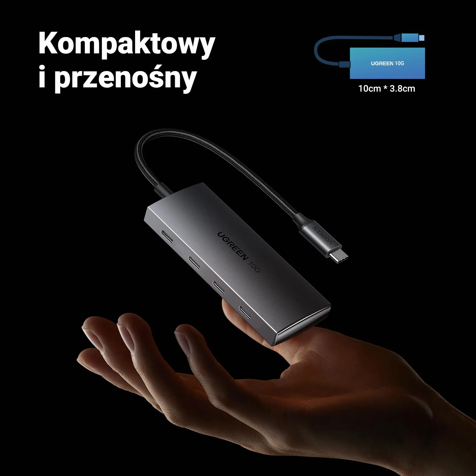 UGREEN koncentrator USB-C 4-portowy adapter USB 3.2 10 Gbps do MacBook Pro iMac iPad Pro Chromebook Galaxy S23