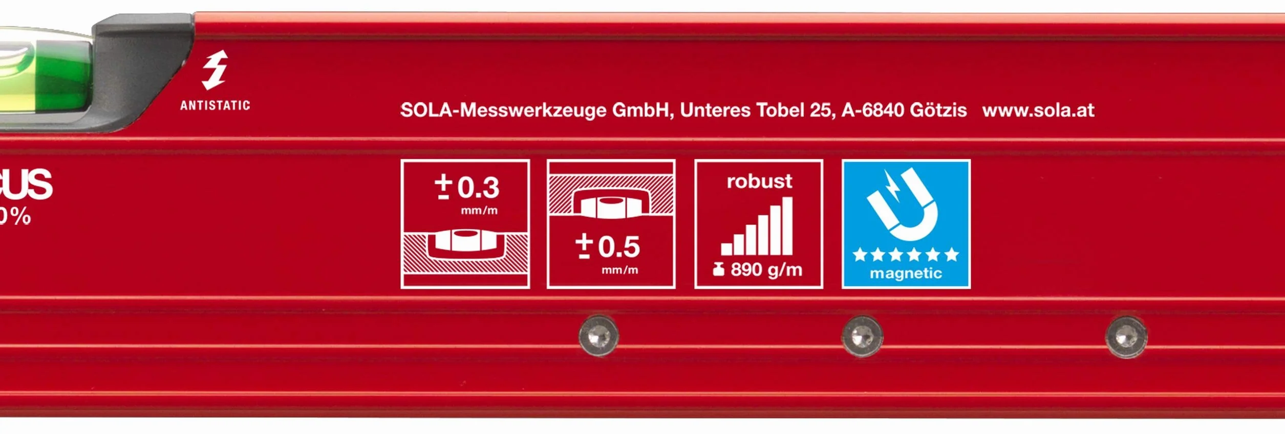 Poziomica magnetyczna LM Big REDM 3 80cm powlek.proszkowo Sola