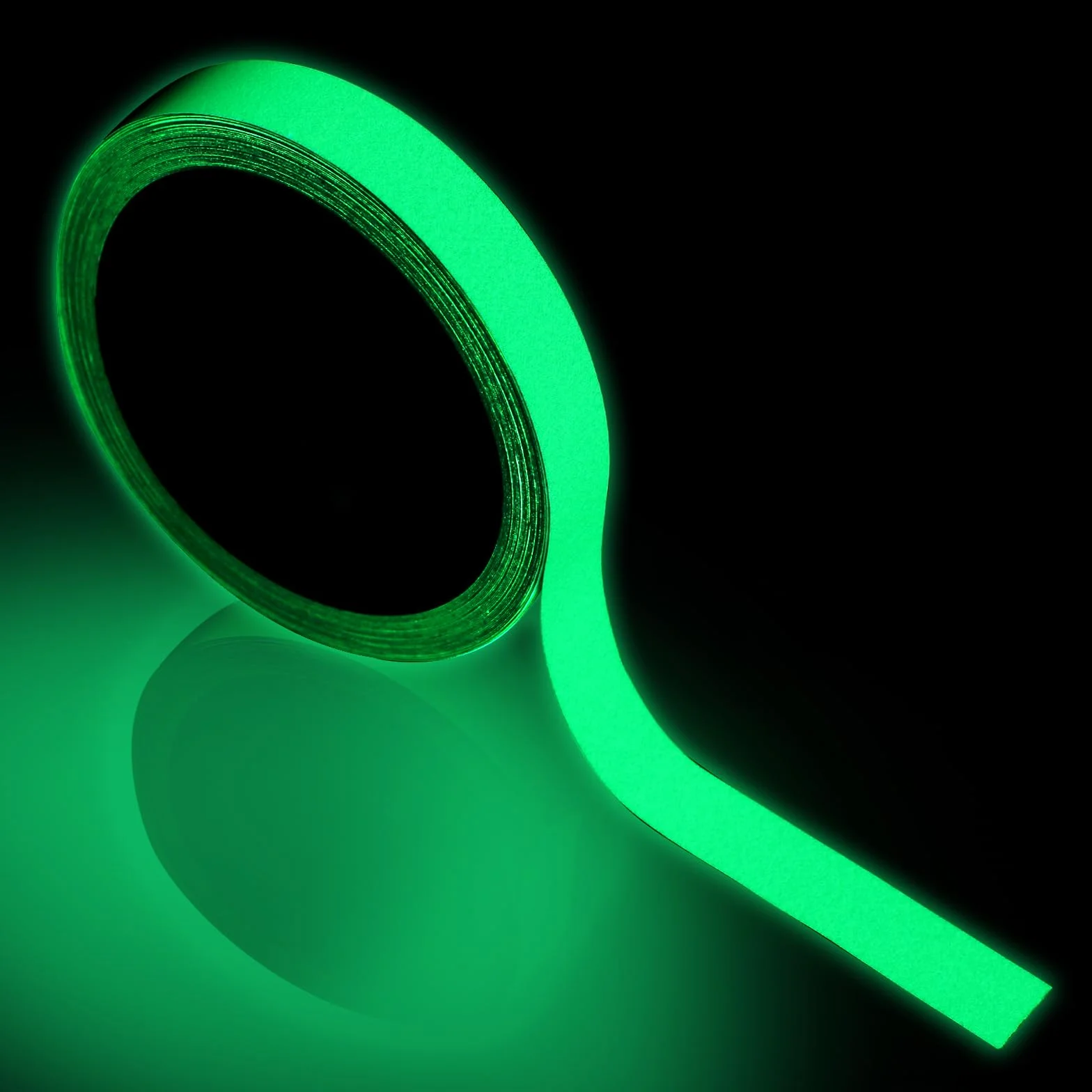 Fluorescencyjna taśma klejąca, zielone światło, świecąca taśma, neonowa taśma samoprzylepna, neonowa taśma świecąca w ciemności, na schody, oświetlenie drzwi i ścian