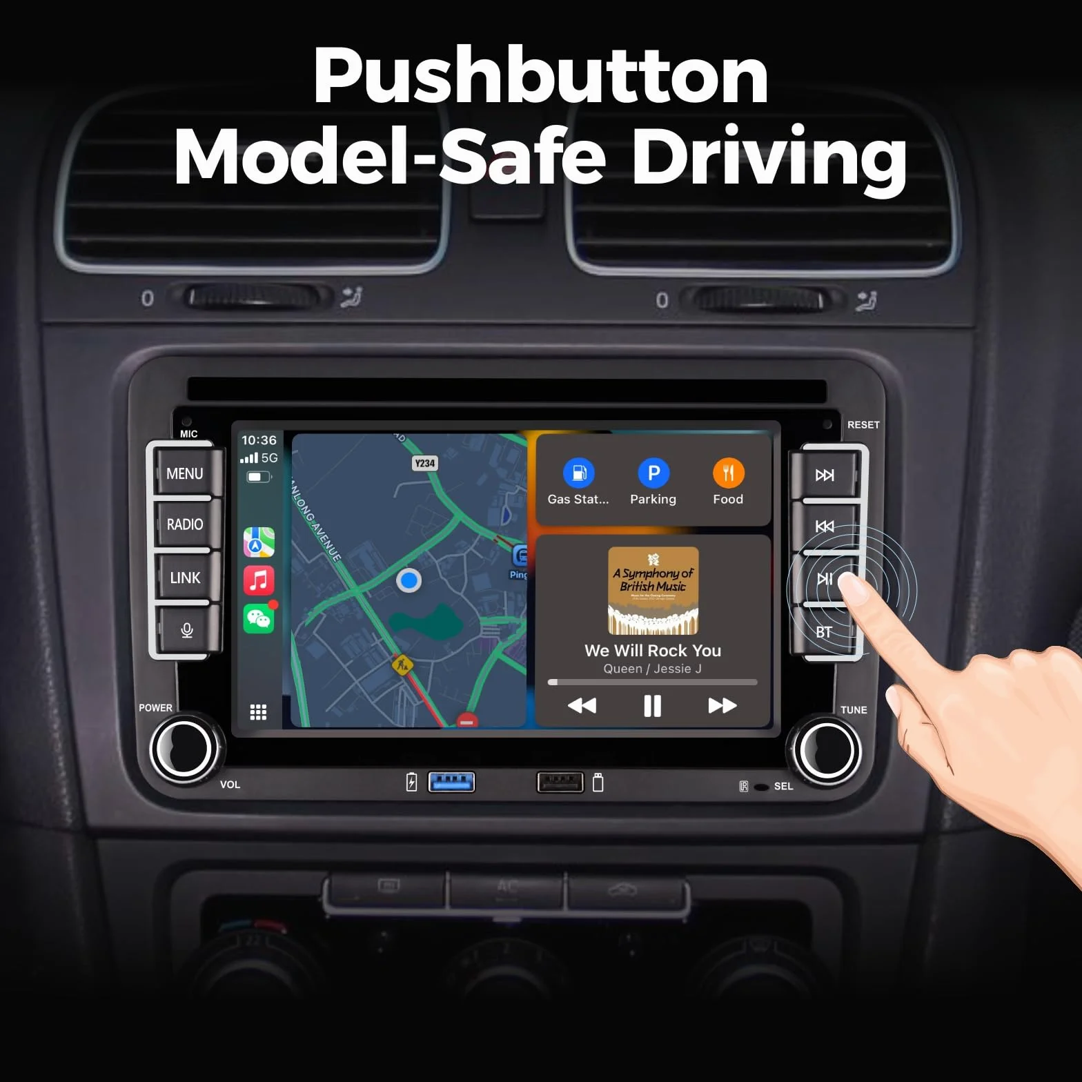 Radio samochodowe Plug & Play RCD330 z CarPlay Android Auto Bluetooth FM do VW Golf 5 6 Passat Jetta Polo
