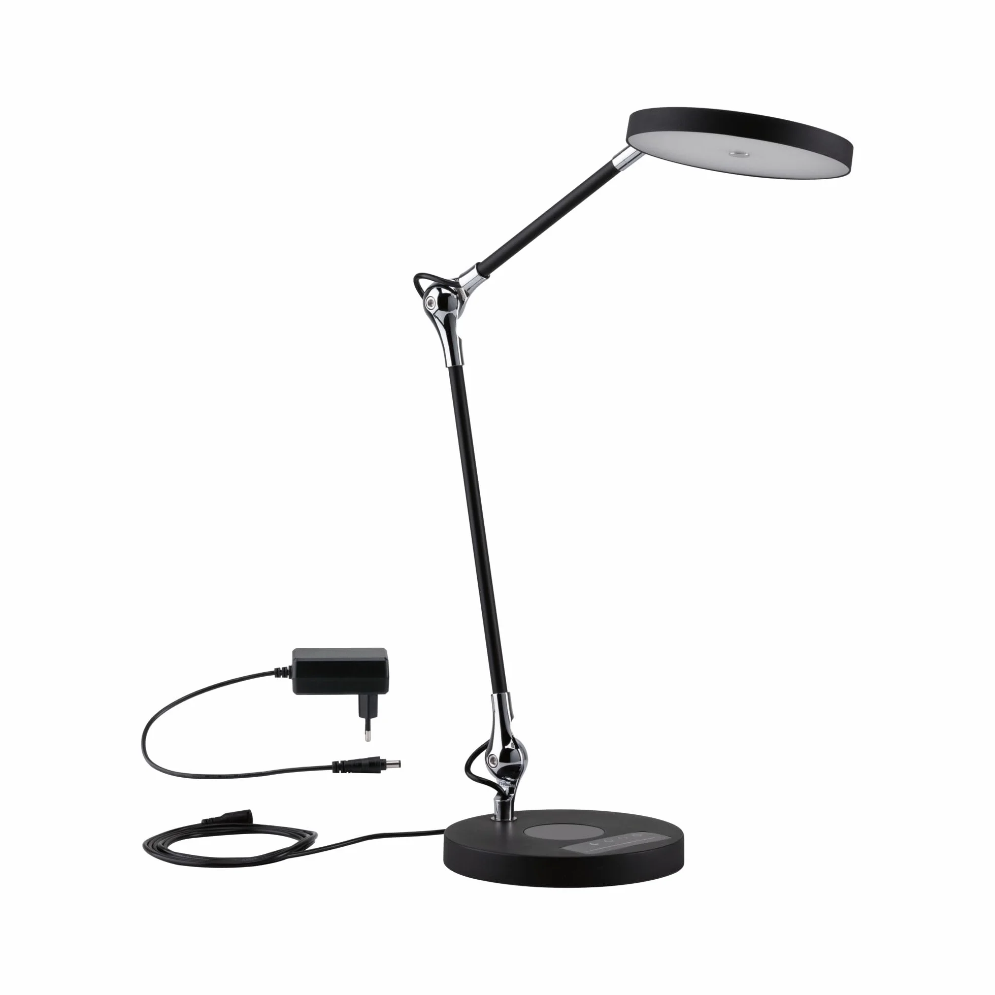 Paulmann 78910 LED oprawa na biurko Numis White Switch Qi funkcja ładowania w kompl. 1x11 W ściemniana czarna aluminium, tw. sztuczne 2700 - 6500 K