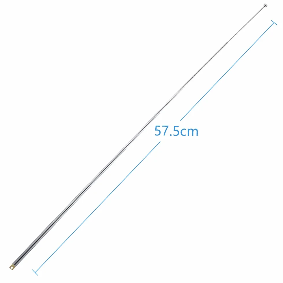 Vecys Teleskopowa Antena FM 7 Sekcji Przenośna Antena Radiowa FM DAB do Odbioru Telewizji VHF/UHF Stereo DVB-T (2 Sztuki)