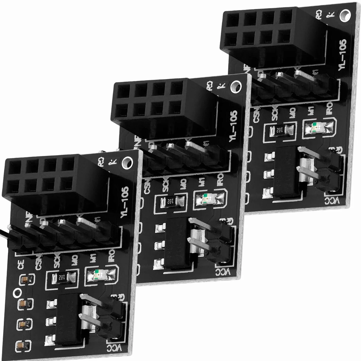 AZDelivery 3 x Adapter Compatible with NRF24L01 do bezprzewodowego modułu nadawczo-odbiorczego RF 2,4 GHz 3,3 V z 8 pinami