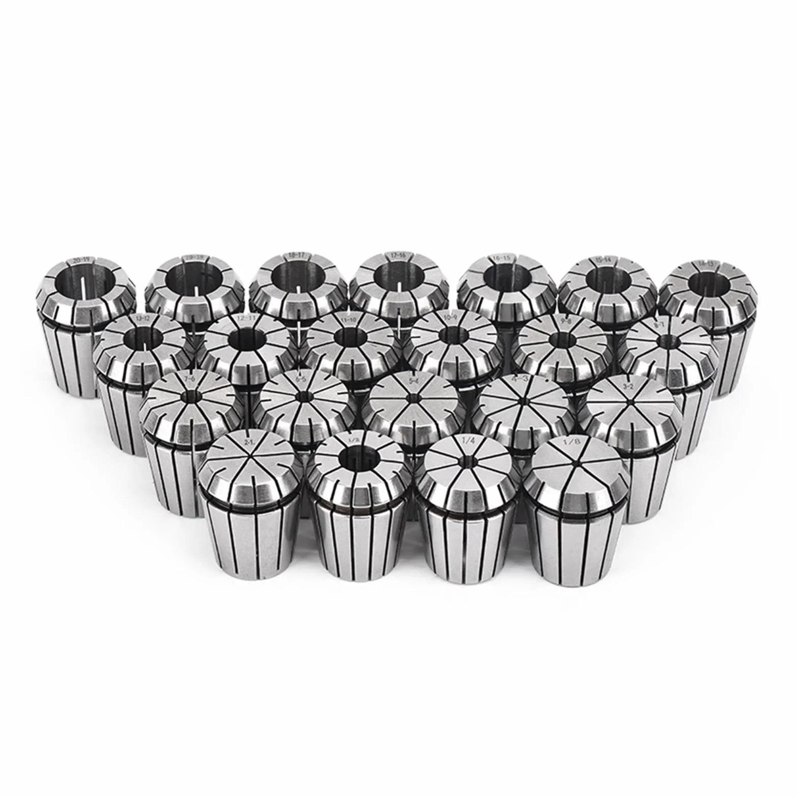 ER8 ER11 ER16 ER20 ER25 ER32 ER40 Zestaw tulei zaciskowych sprężynowych do uchwytu narzędzi tokarki frezarki CNC(ER32(19PCS))