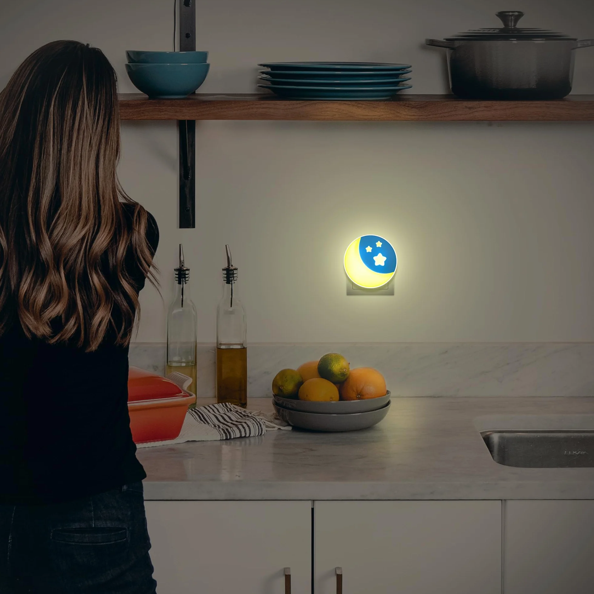 Nocna Lampka LED dla Dzieci z Czujnikiem Zmierzchu, 2 Sztuki (Minimalistyczny)