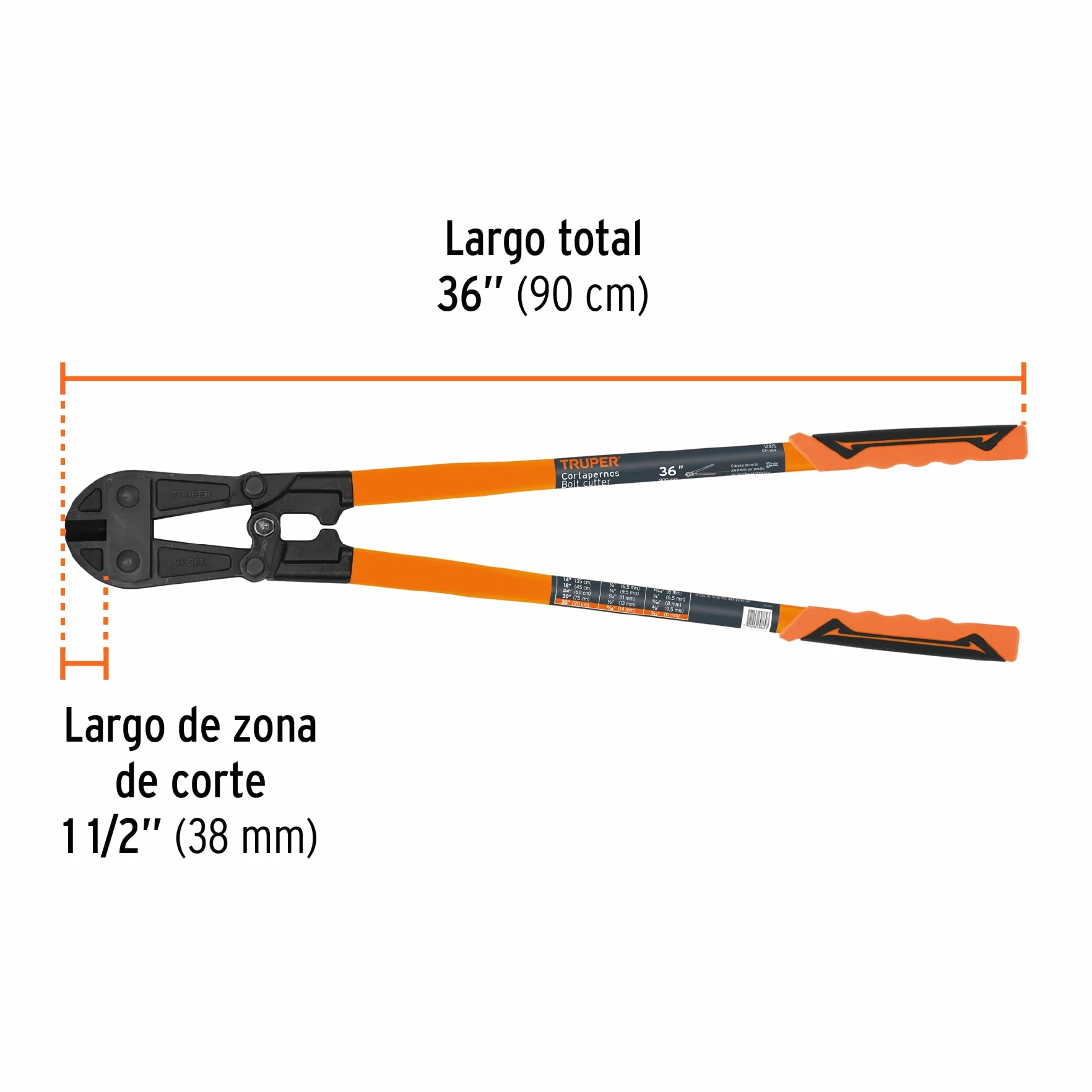 Truper 914 MM duże nożyce przeciwwiatrowe ze stali krzemowej