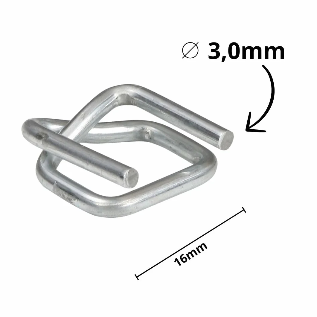 Metalowe klamry/zaciski do taśmy spinającej/taśmy tekstylnej/taśmy do pakowania CB5 16 mm 1000 sztuk