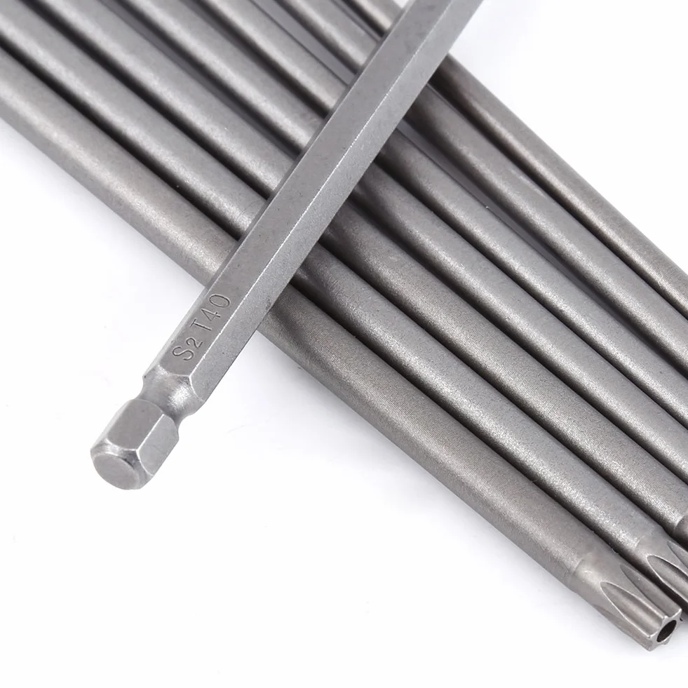 8 Sztuk 150mm S2 Steel Star T8, T10, T15, T20, T25, T27, T30, T40 Torx Torx Długie Bity Głowica Wkręów Zestaw Narzędzi Ręcznych Wiertła Zestaw Śrubokrętów Magnetycznych