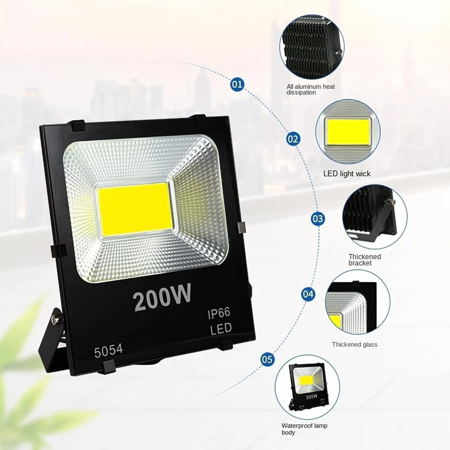 lampy solarne， Oświetlenie zewnętrzne reflektorowe do ogrodu, na podwórko, garażu, bramę(Warm 3000 K,30W)