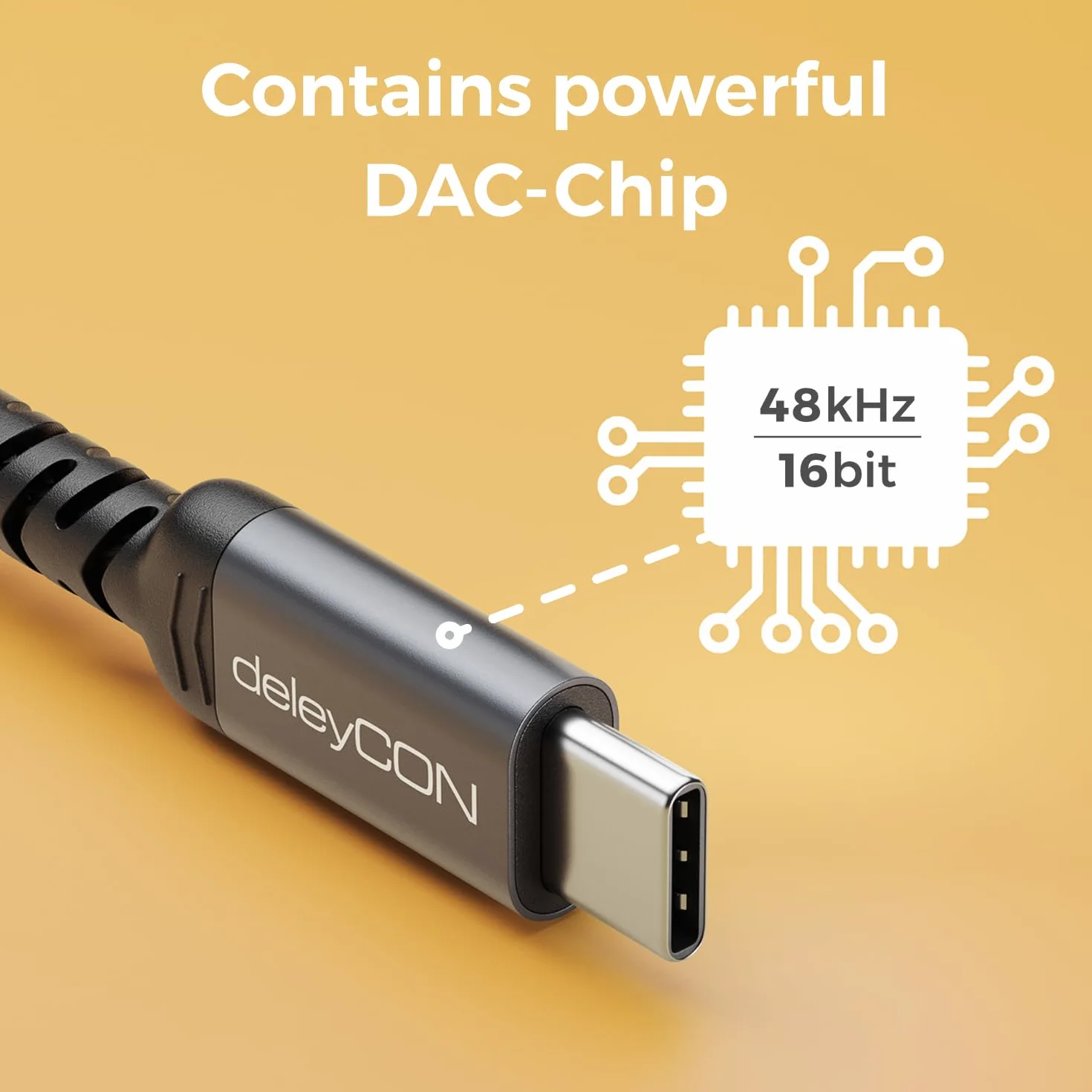 deleyCON 1,5m Kabel Adapter Audio USB-C na 3,5mm - USB Typ-C Wtyk do Jack Wtyk - do Słuchawek, Głośników, HiFi - do iPhone 17 16 15, iPad, Galaxy S25 S24 A16 A56, Notebook i Wiele Innych