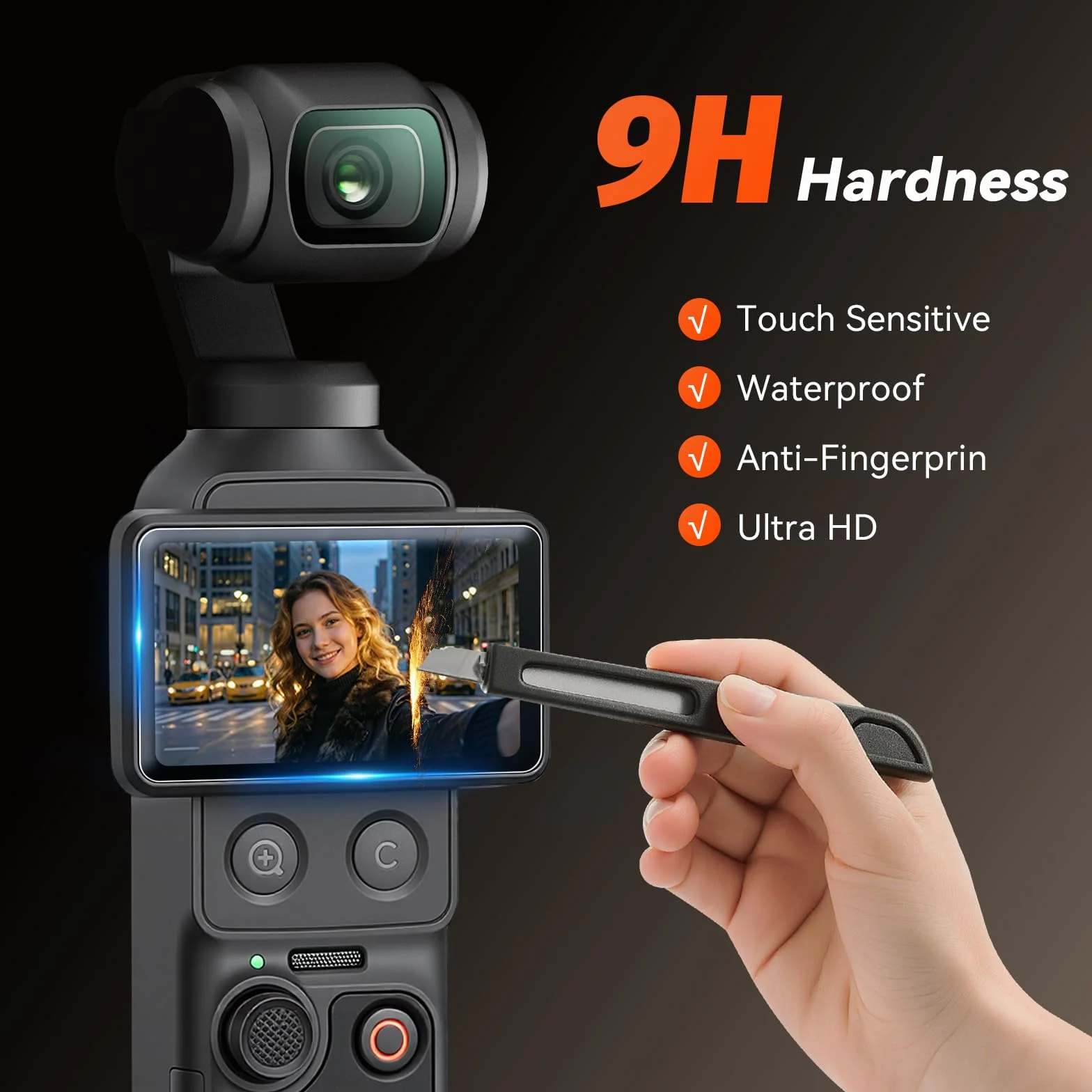 AMAZEAR Silikonowe etui do DJI OSMO Pocket 4, akcesoria, miękkie etui ochronne, zestaw combo z hartowanego szkła, ochrona wyświetlacza, ochrona obiektywu, silikonowy stojak (czarny)