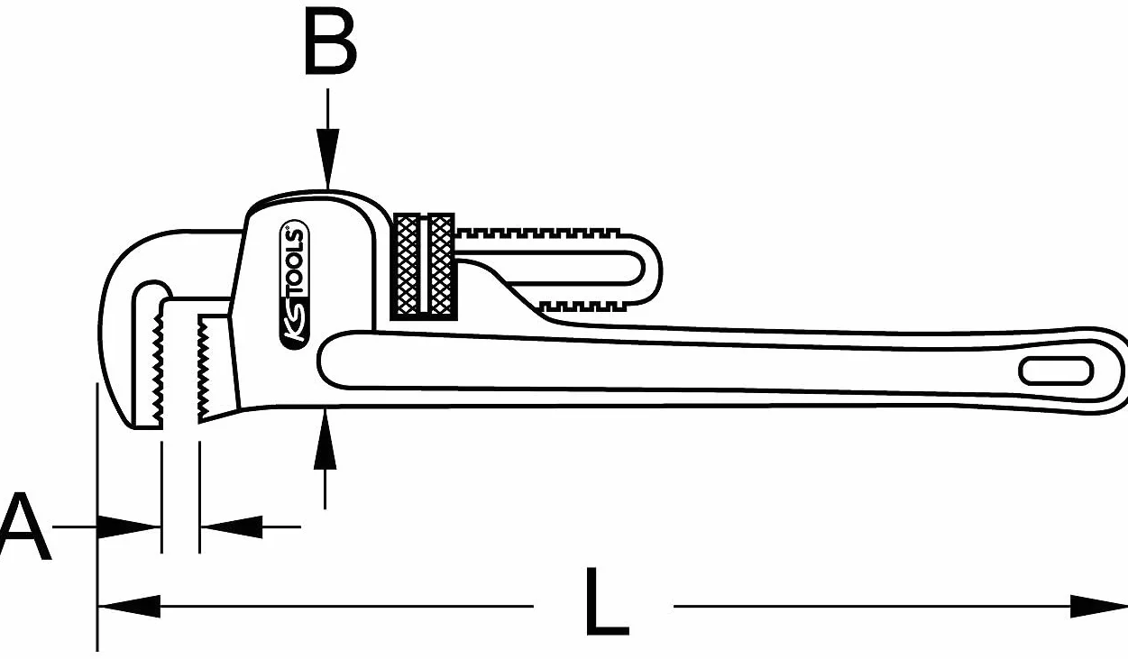 KS Tools 111.3500 Stalowe szczypce do rur jednoręczne, 200 mm