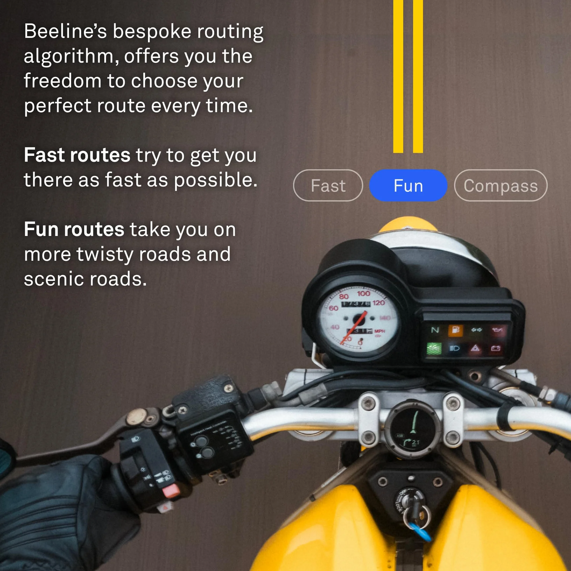 Beeline Moto II Motocyklowy tracker GPS nowej generacji, kompaktowa konstrukcja, wodoodporna konstrukcja, prosty wy?wietlacz i 14-godzinna bateria, przyjazna dla r?kawic, nawigacja satelitarna,