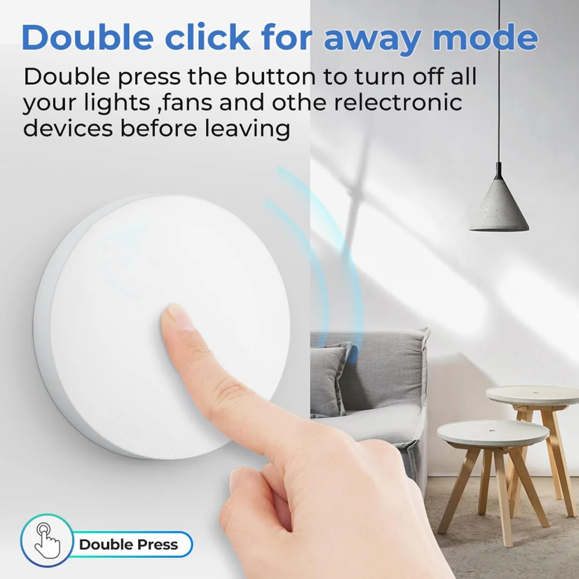 Zigbee bezprzewodowy przełącznik sterowania 3-drożny przełącznik mini z przyciskiem Zigbee dla inteligentnych urządzeń domowych, kompatybilny z aplikacją Tuya, 2 sztuki