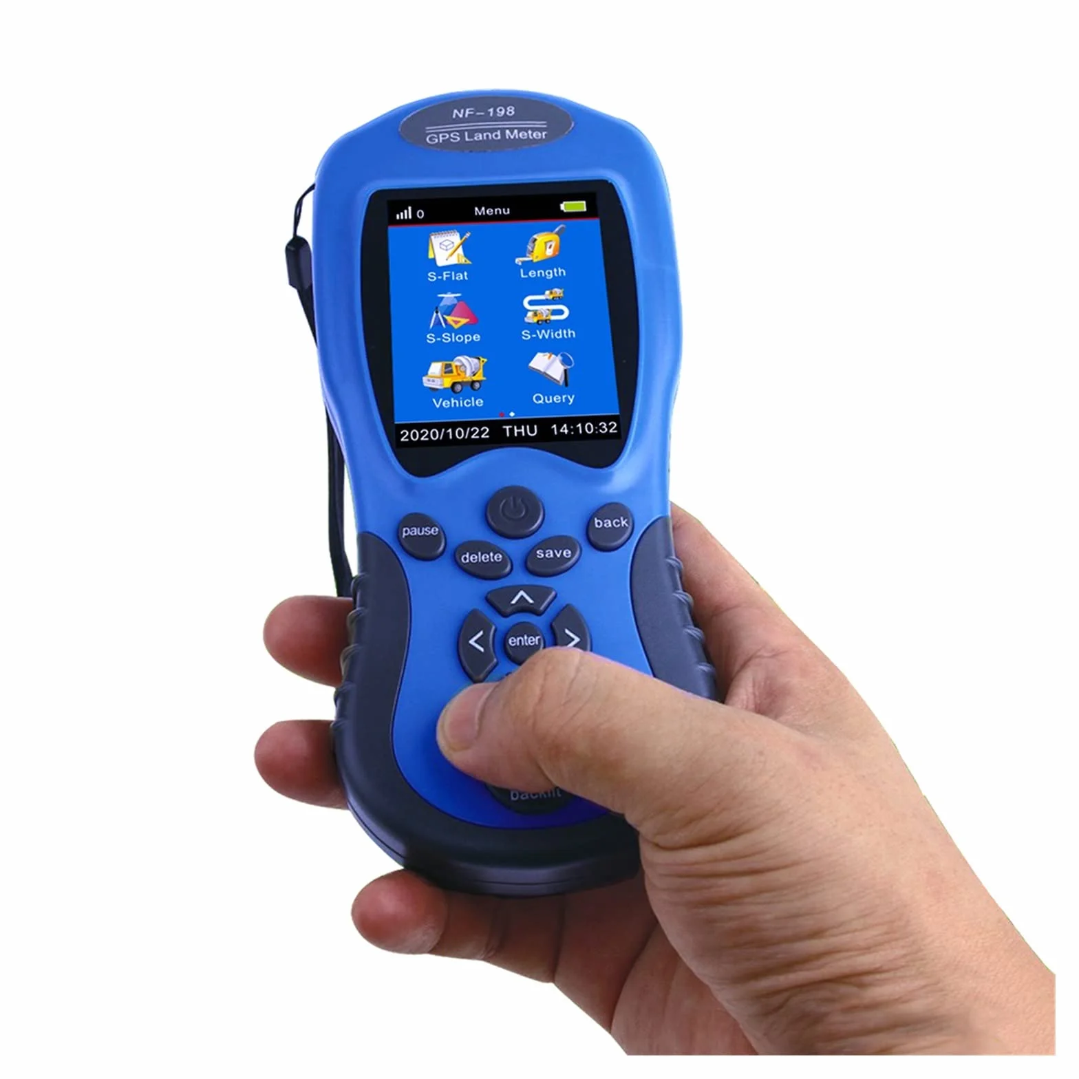 Dalmierz laserowy, Urządzenie do testowania miernika terenu GPS NF-198 Sprzęt pomiarowy do pomiarów geodezyjnych w gospodarstwie rolnym Narzędzie do pomiaru długości obszaru mapowania Zmierz odległość