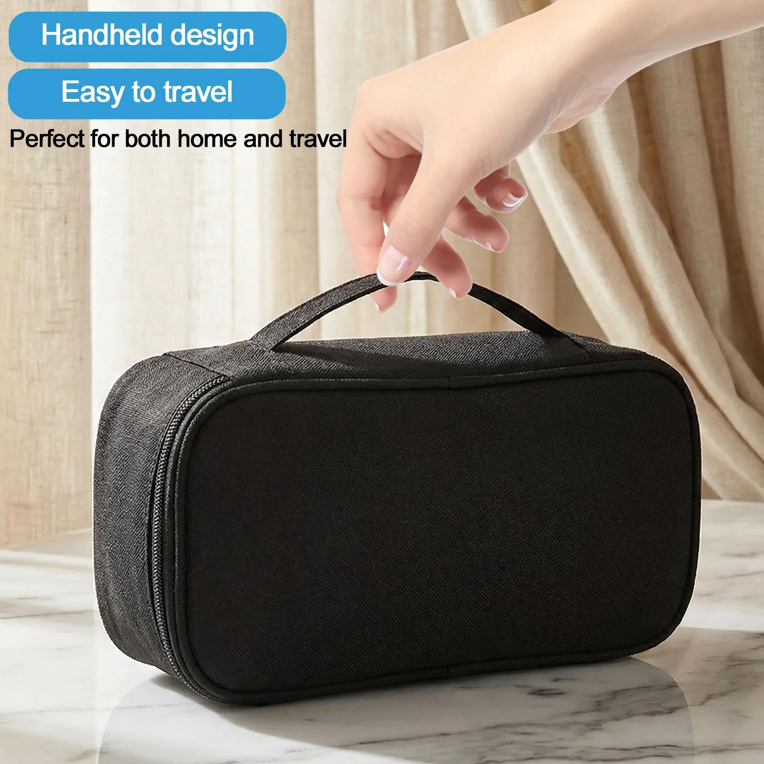 Wodoszczelny organizer na kable 600D Oxford Tech Pouch z karabińczykiem czarny
