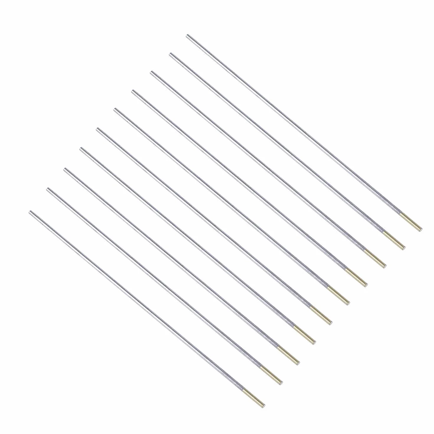 TIG spawane elektrody wolframowe, 1,5% lantan, WL15 (złoty), 2,4 mm x 175 mm z 10 sztuk w opakowaniu