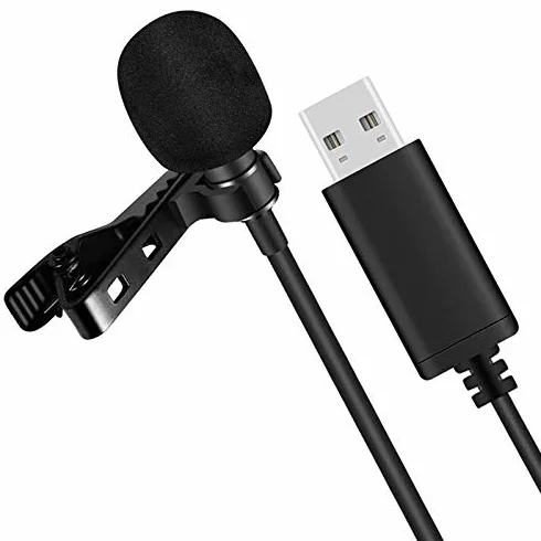 Uniwersalny mikrofon USB mikrofon lawalowy mikrofon komputerowy z klipsem Podłącz i używaj mikrofonu wielokierunkowego