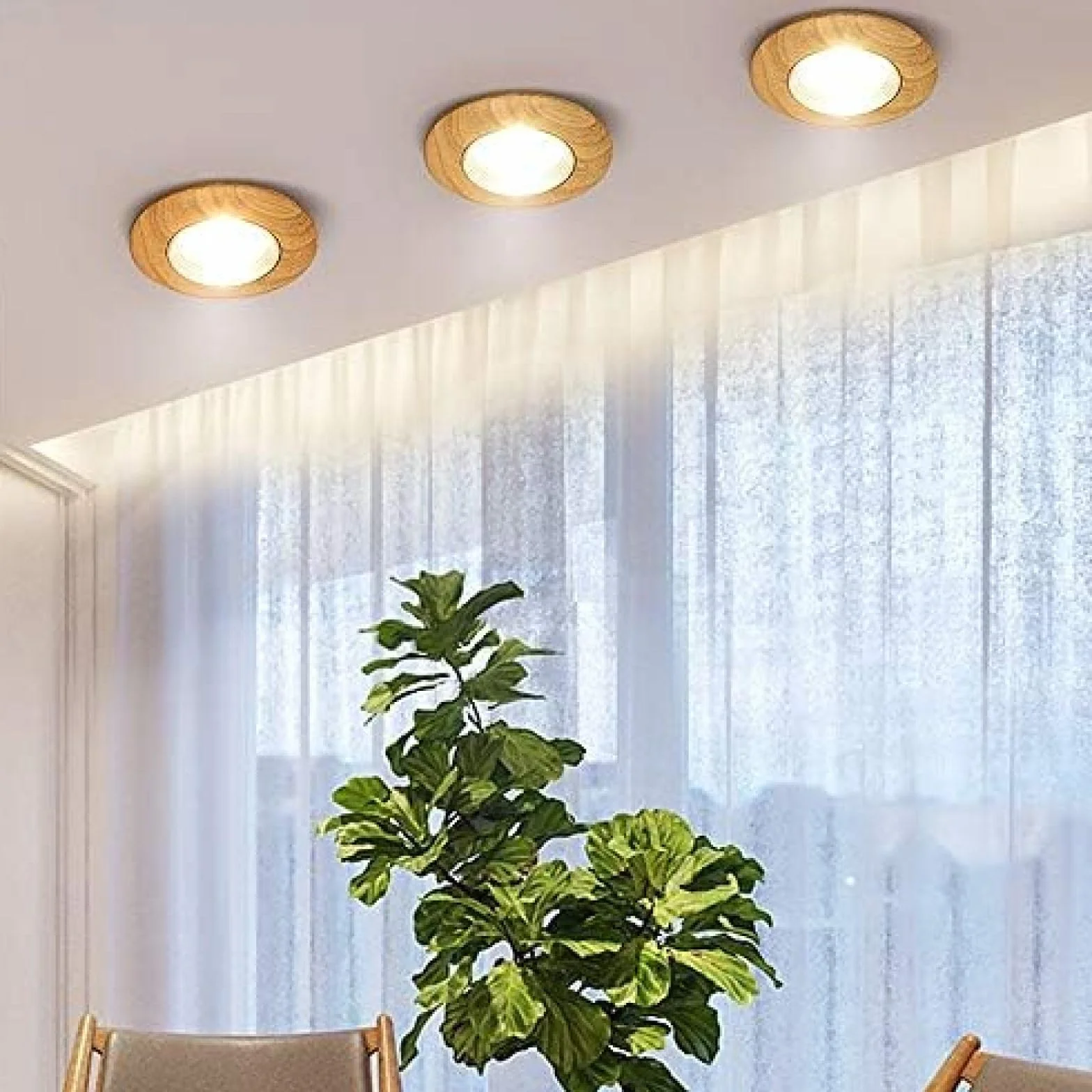 Oprawy sufitowe LED z litego drewna 7W do wbudowania Kreatywne oprawy sufitowe Okrągłe/Anyż gwiaździsty Ultra jasne oświetlenie panelowe Oświetlenie wewnętrzne Dekoracyjne reflektory wejści