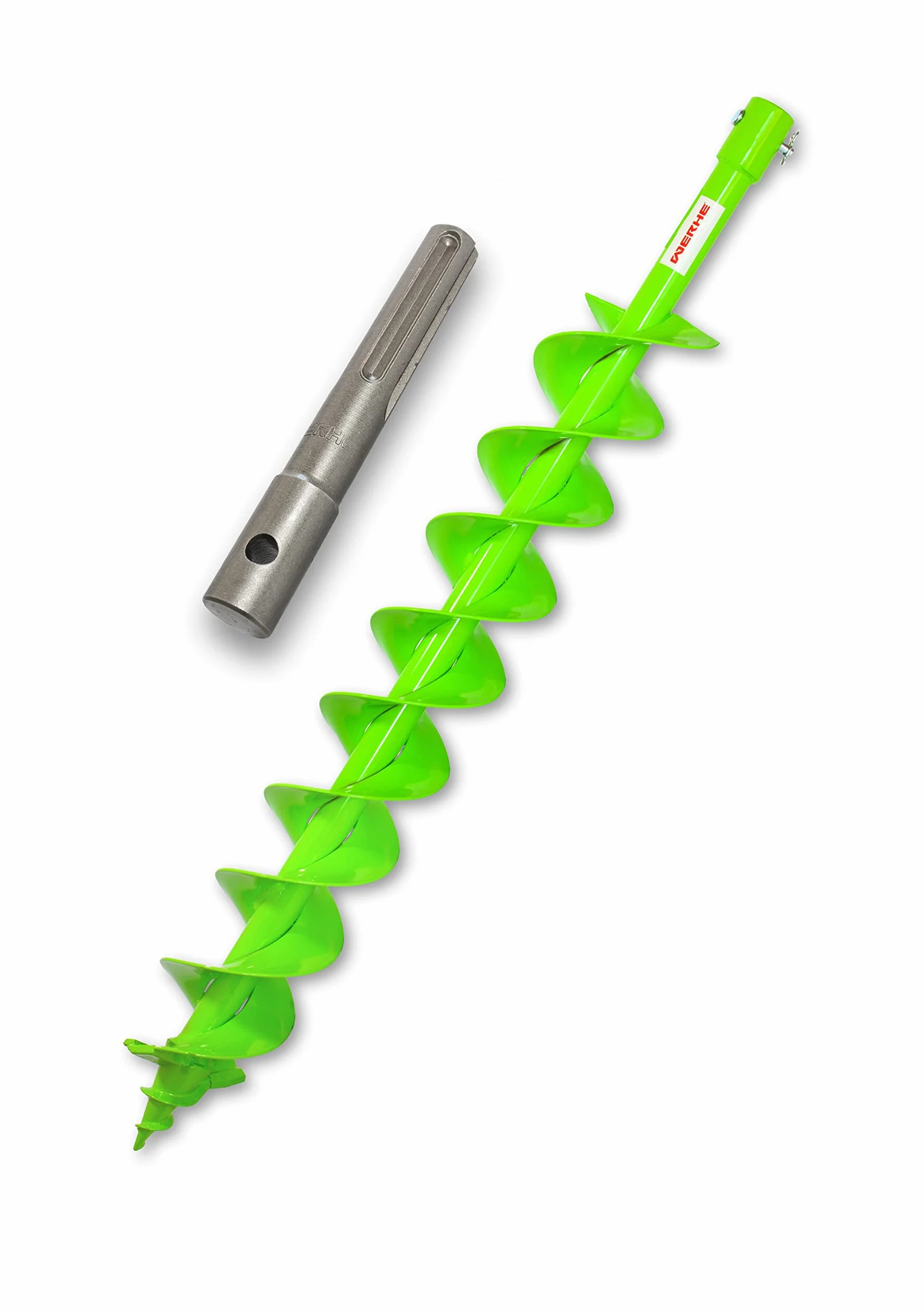 WERHE świder ziemny Ø 80 mm, podwójna spirala, adapter SDS Max | świder do słupków, świder do studni, do lekkich do gleb średnich, wysoka stabilność, długa żywotność