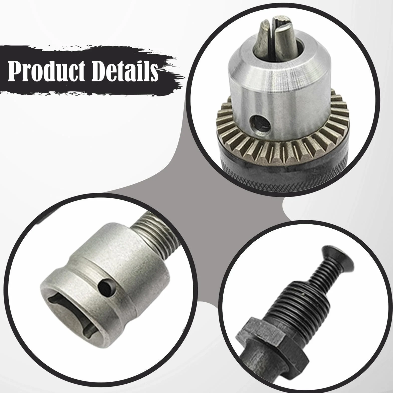 Zestaw do konwersji uchwytu wiertarskiego, adapter klucza udarowego 1/5.1 cm, wymienny trzpień sześciokątny ze stopu do użycia chwytu SDS Plus, zawiera klucz do uchwytu