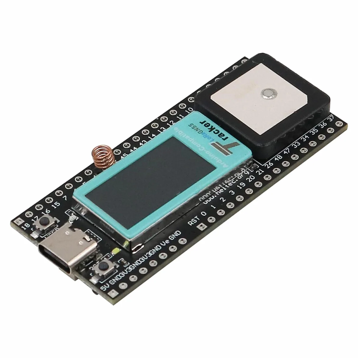 DollaTek 863-928MHZ bezprzewodowy tracker ESP32-S3FN8 obs?uguje Wi-Fi LoRa Bluetooth GNSS L1 + L5/L2 dla GPS, GLONASS, BDS, Galileo, QZSS wielosystemowe pozycjonowanie stawów, wy?wietlacz OLED typu C