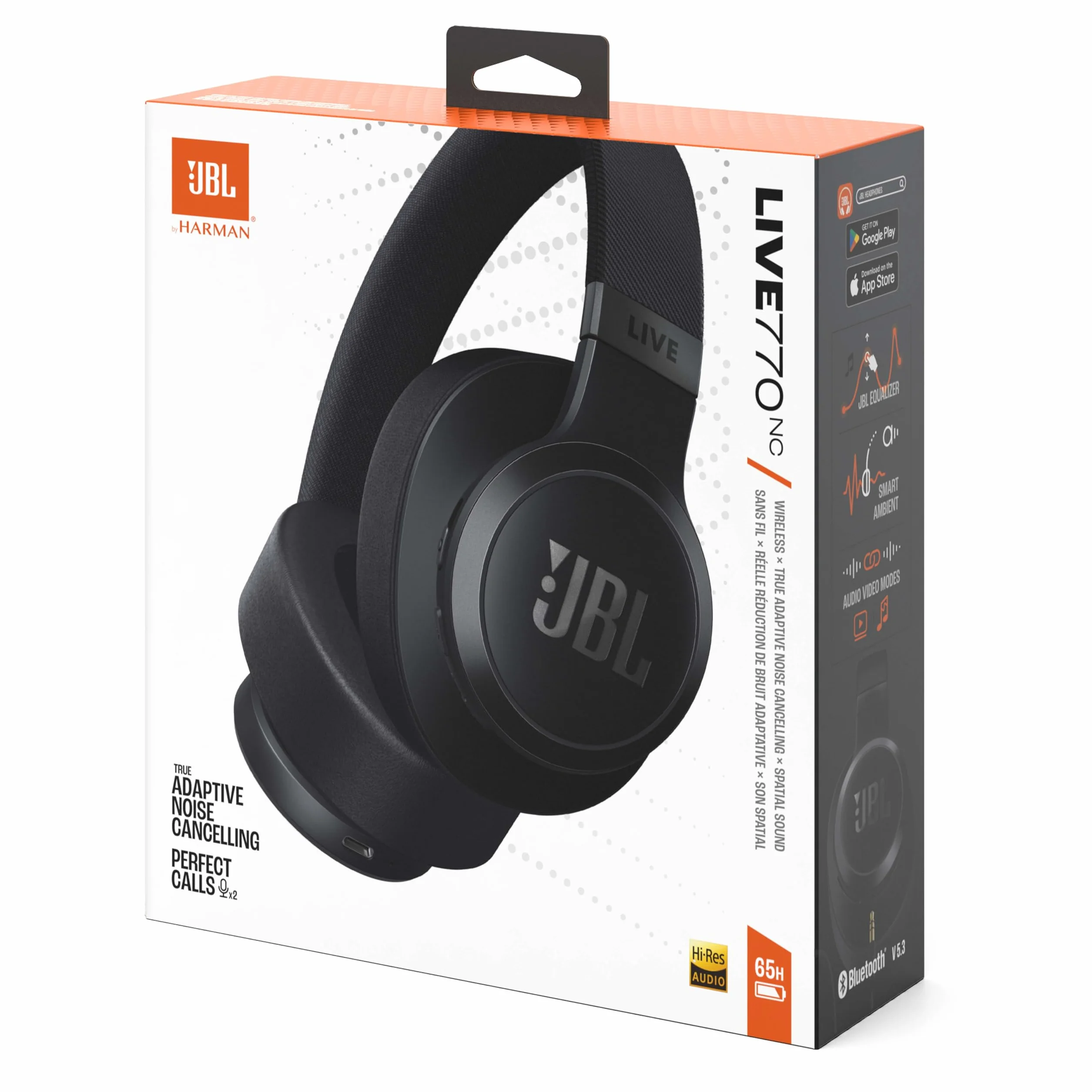 JBL Live 770 NC Bezprzewodowe Słuchawki, Czarny, 65h