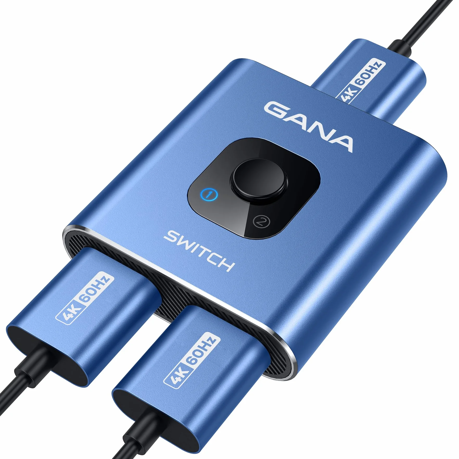 Przełącznik HDMI 4K 60 Hz 2 w 1 Aluminiowy Ręczny Hub HDMI Czarny